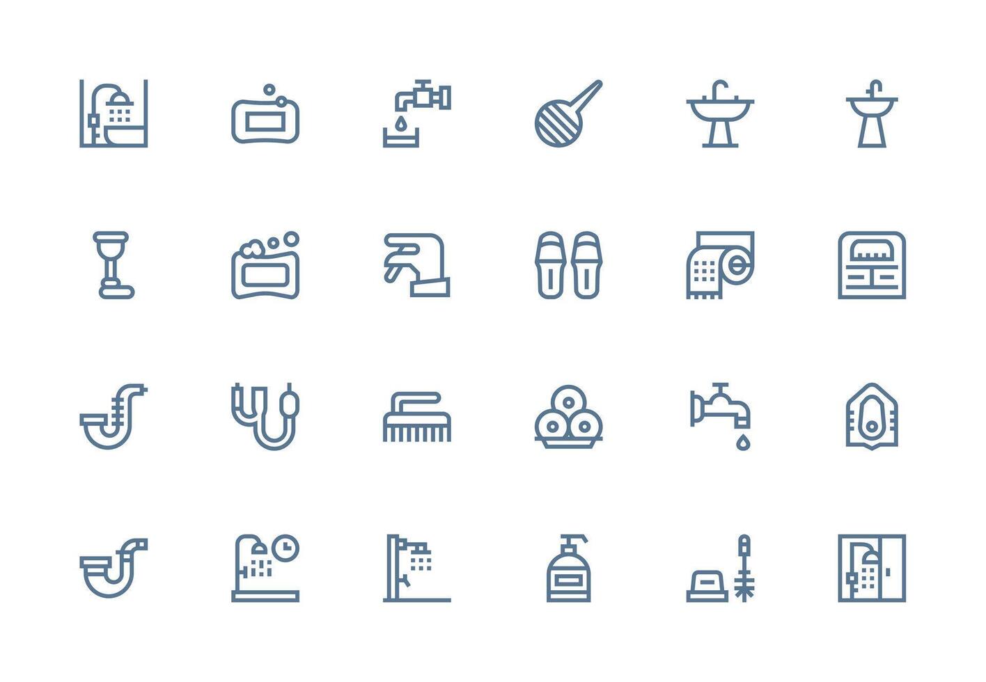 Bathroom Design Icons featuring 24 in Thick Line Line Style Icons Built for Visual Consistency Pack vector