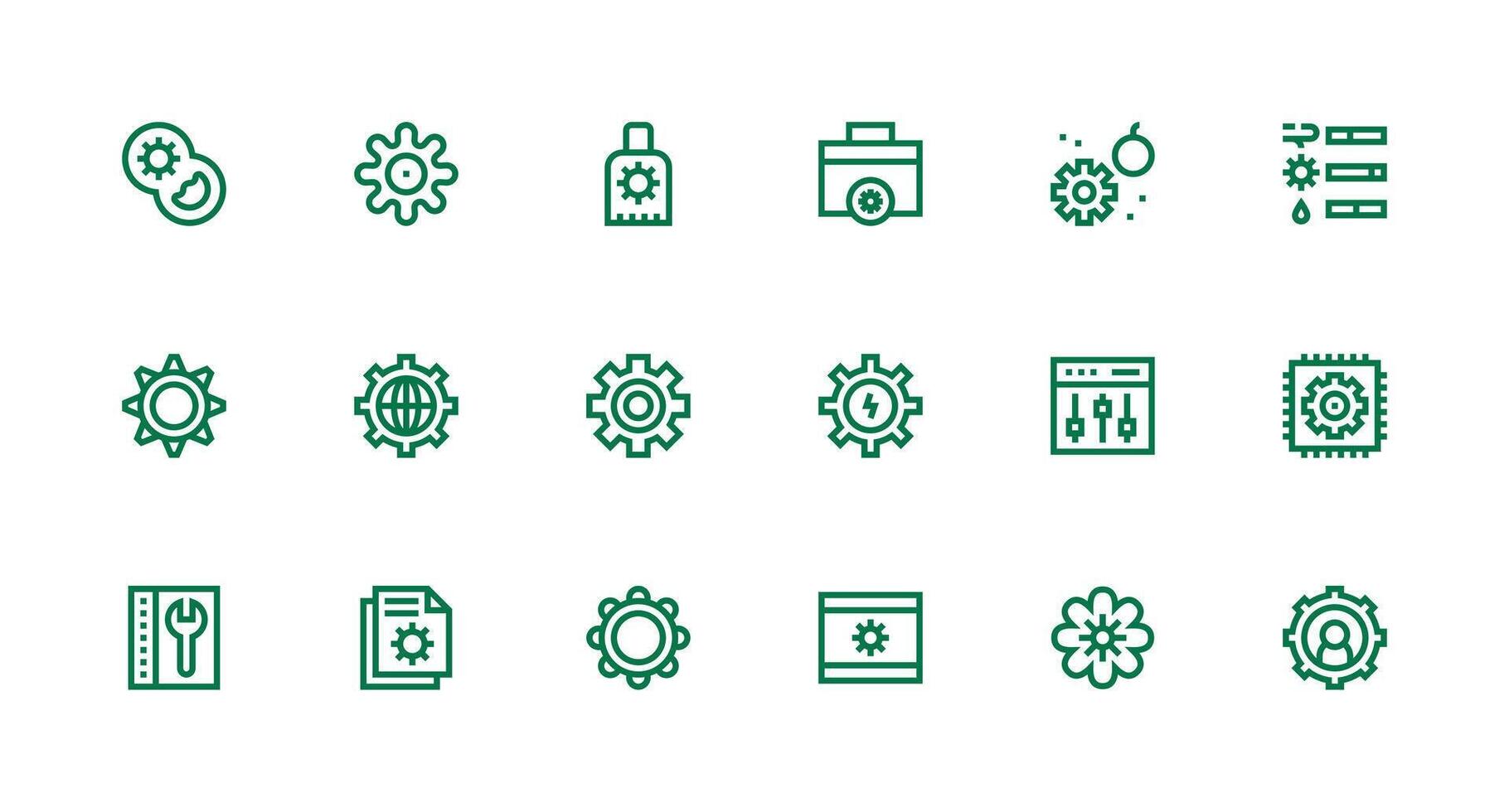 Strong Stroke Line Icons from System Settings Set with 18 Vectors UI and UX Focused Icon Collection