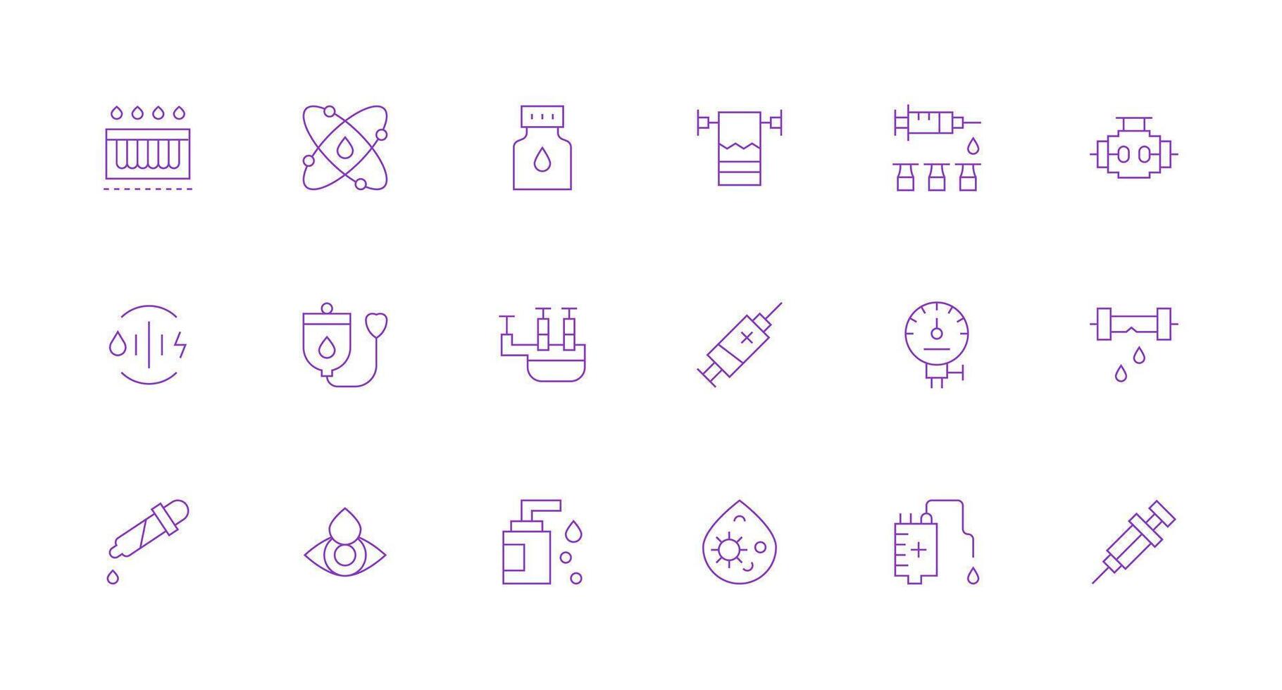 18 Minimal Line Vectors for Fluid Theme Flexible Icon System for Web Interfaces