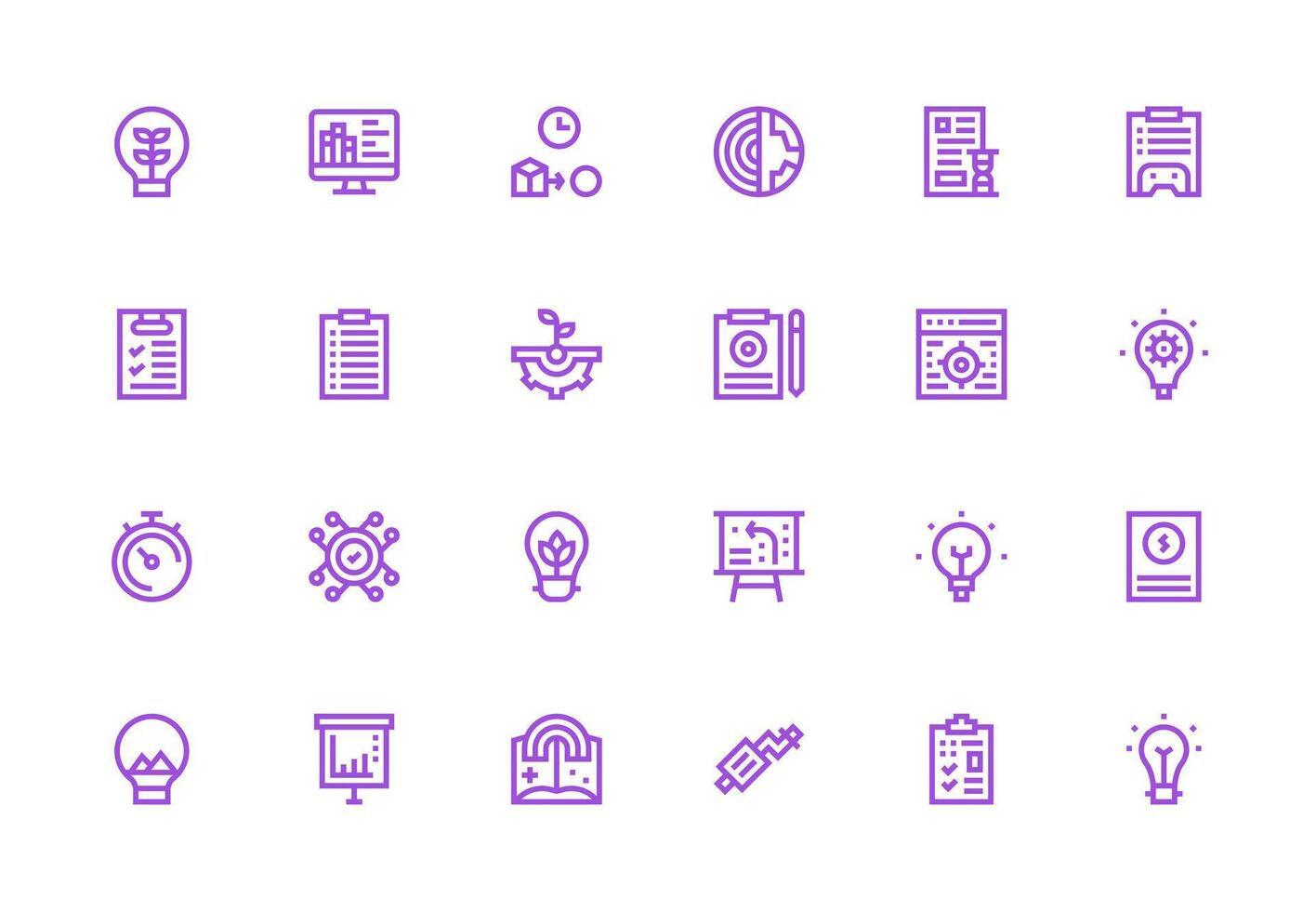 24 Thick Line Line Icons for Progress Graphics Icon Set for Web vector