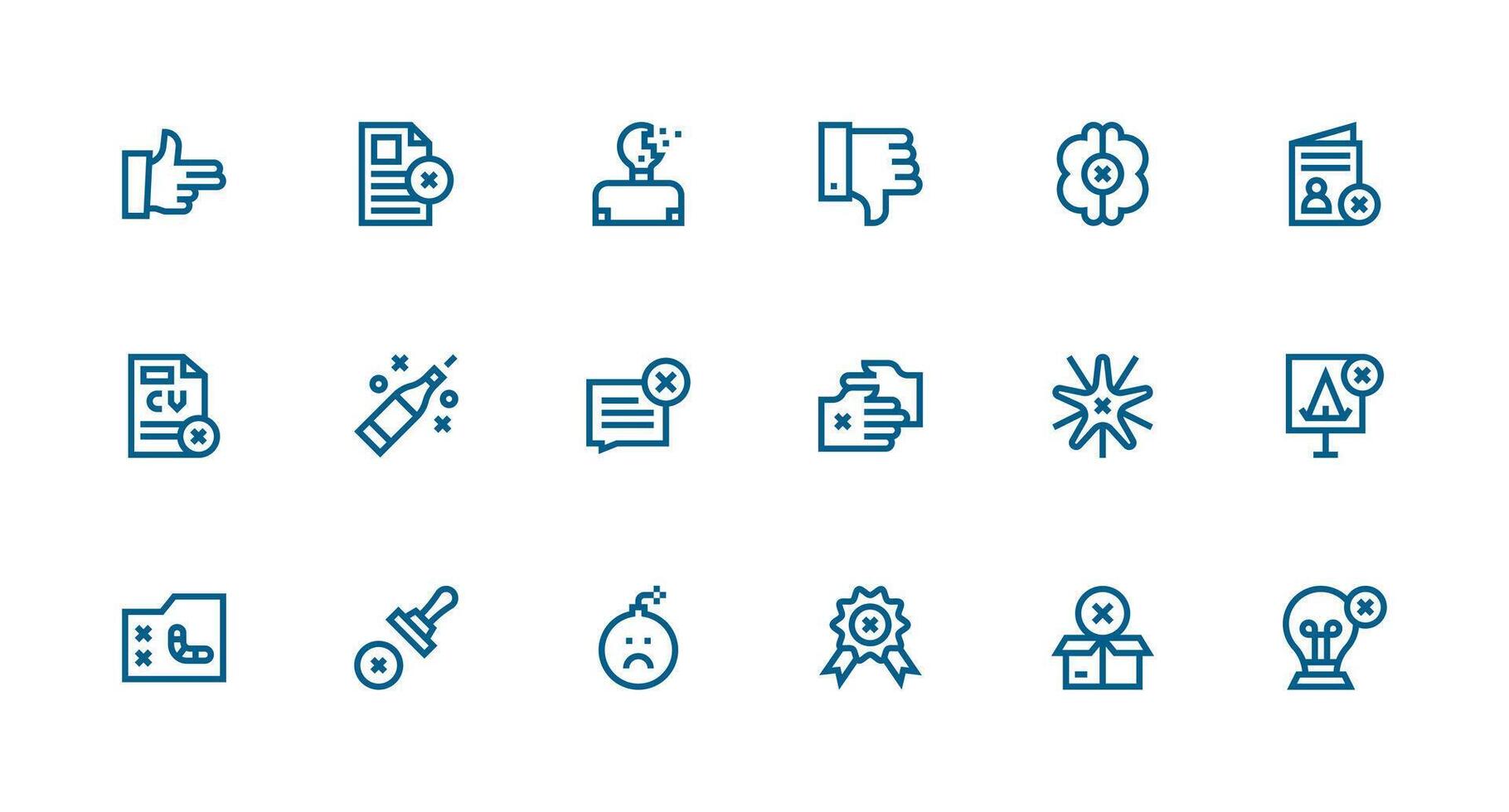 18 Strong Stroke Line Style Icons from Unsuccessful Collection Interface Icon Collection vector