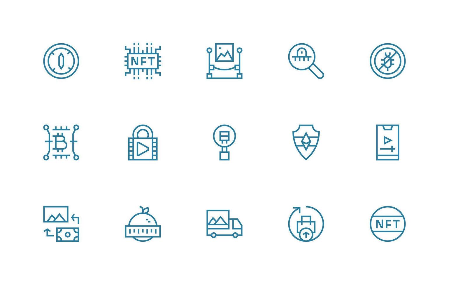 Digital Asset featuring 15 Icons in Regular Line Design Essential Icon Set for Teams vector