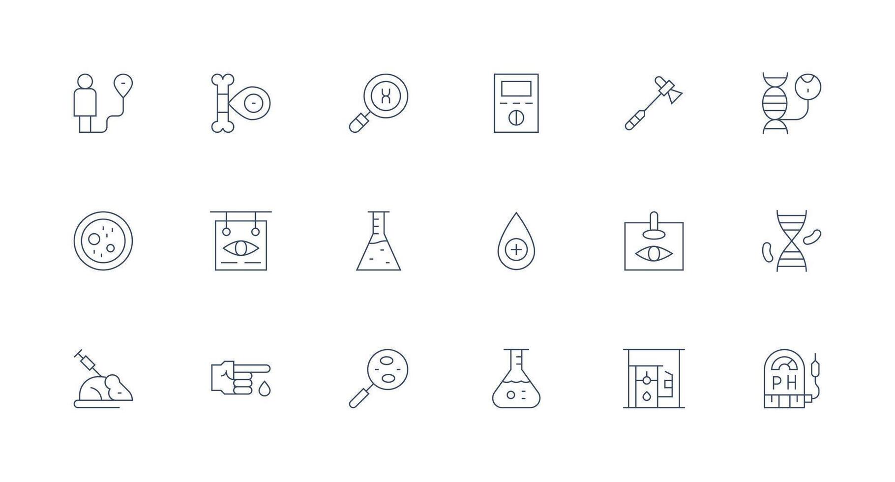 Minimal Line Icons from Testing Set with 18 Vectors UI and UX Focused Icon Collection