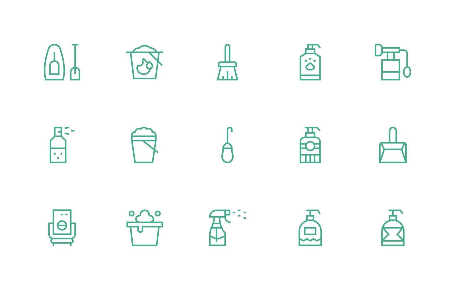 Regular Line Icons from Cleaning Supplies Set with 15 Vectors Multi-Style Icons for Creative Projects