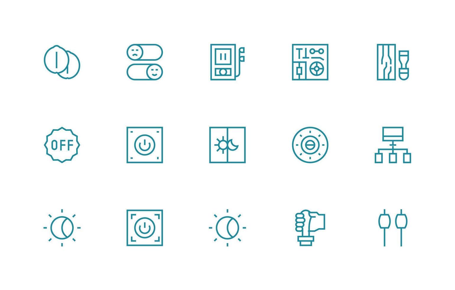 15 Icons for Switch in Regular Line Format Clean Icon Set Icon Pack for UI Projects vector