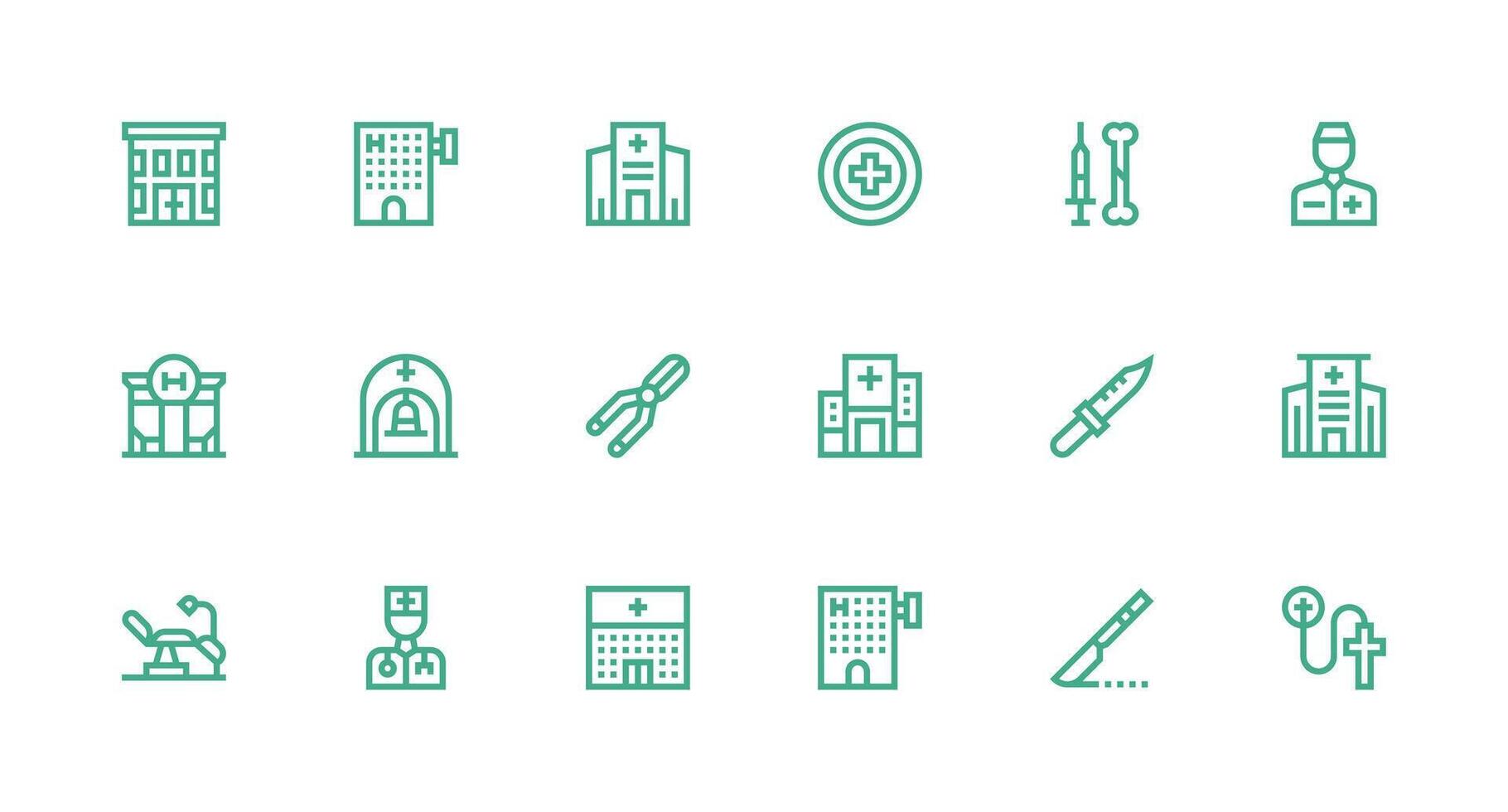 18 Strong Stroke Line Style Icons from Surgery Collection Neatly Designed Icons for Web Platforms vector