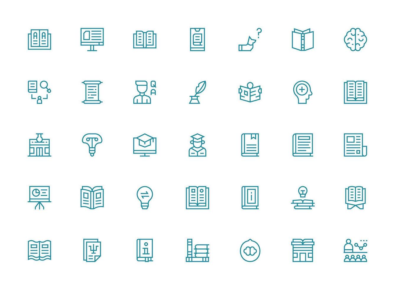 35 Icons for Knowledge in Regular Clean Line Format Multi-Purpose Icon Set vector