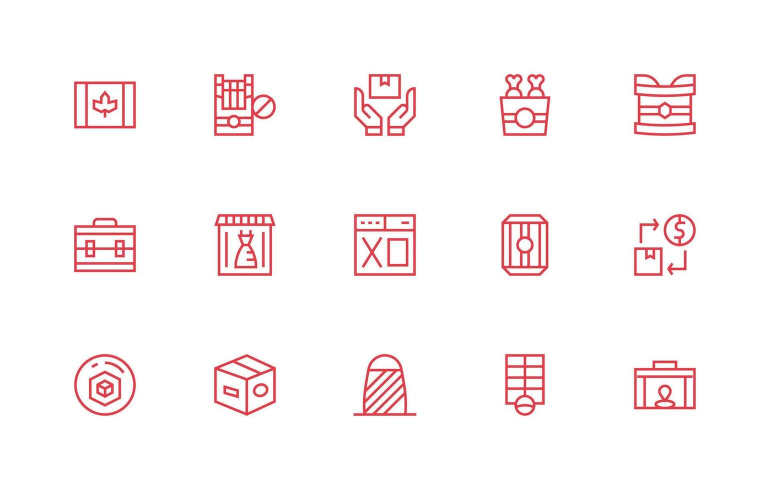 Box Visual Pack containing 15 Regular Line Icons Simple Icon Pack vector
