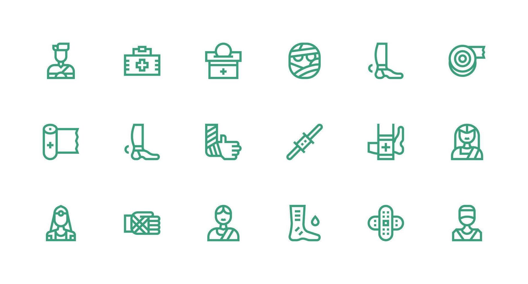 Bandage Icon Collection with 18 Strong Stroke Line Designs Balanced Icon Set for Functional Design vector