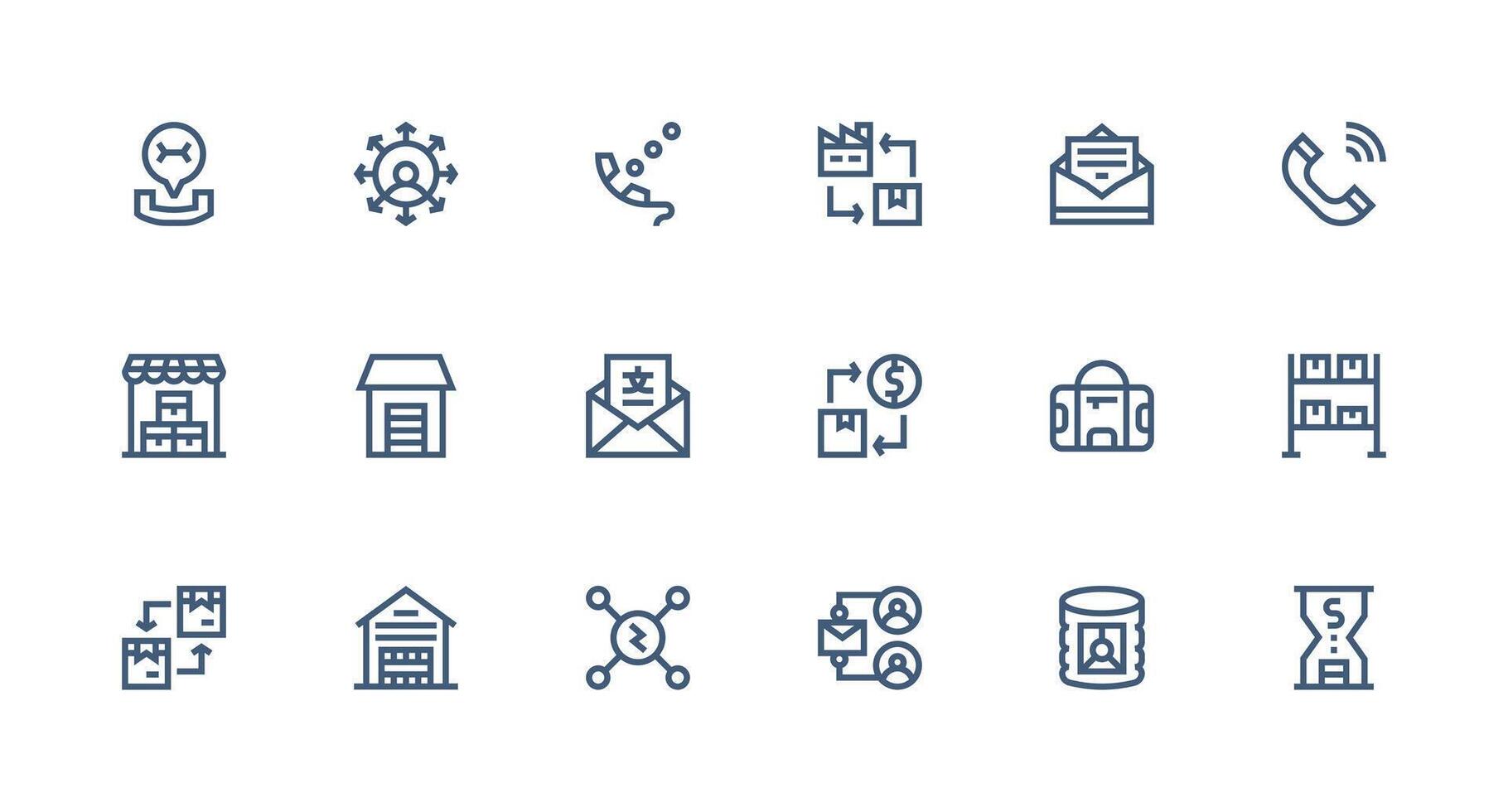 18 Strong Stroke Line Style Icons from Inbound Collection Full Icon Library for UI Designers vector