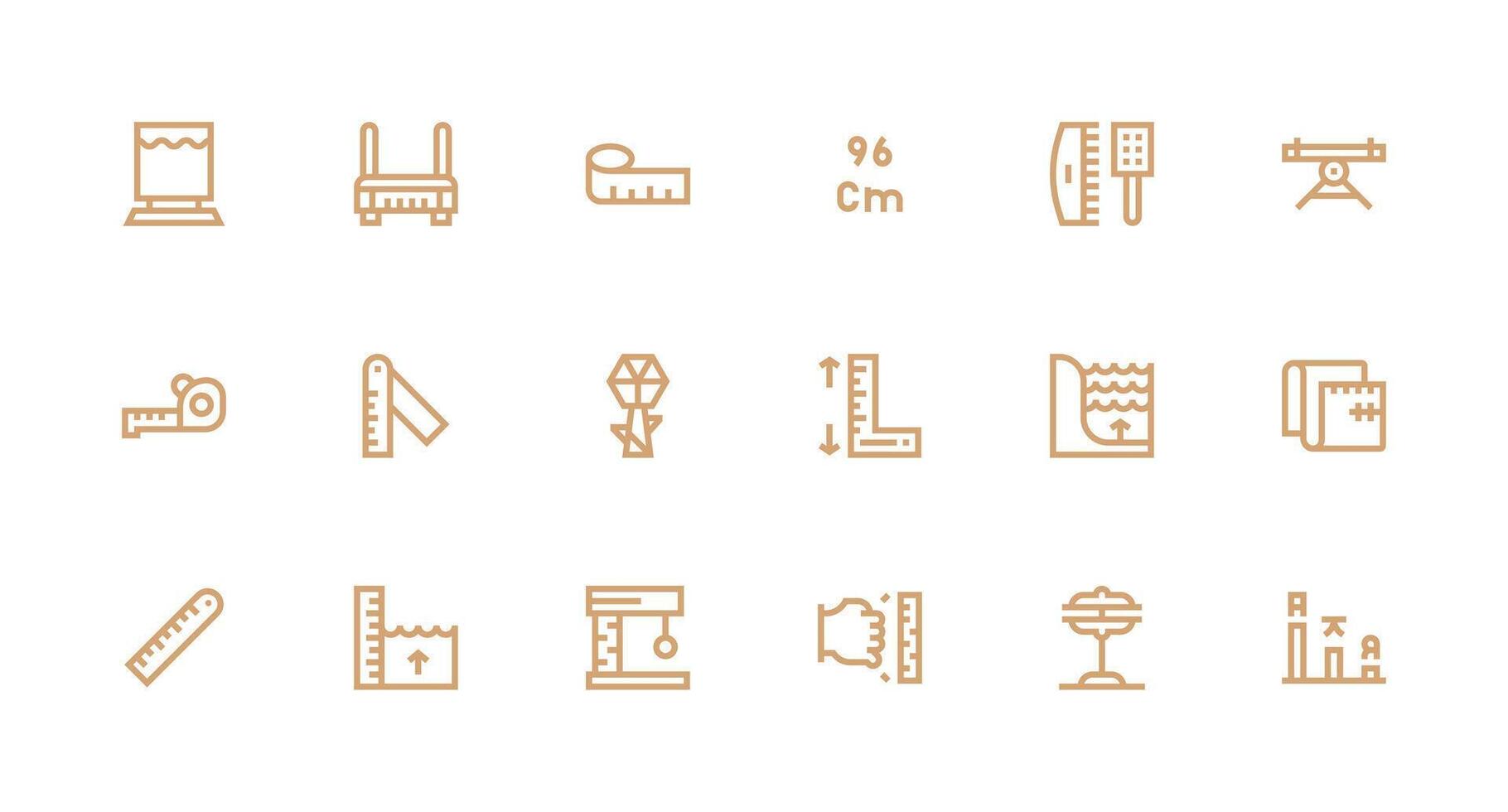 Icons of measurement tools and equipment vector