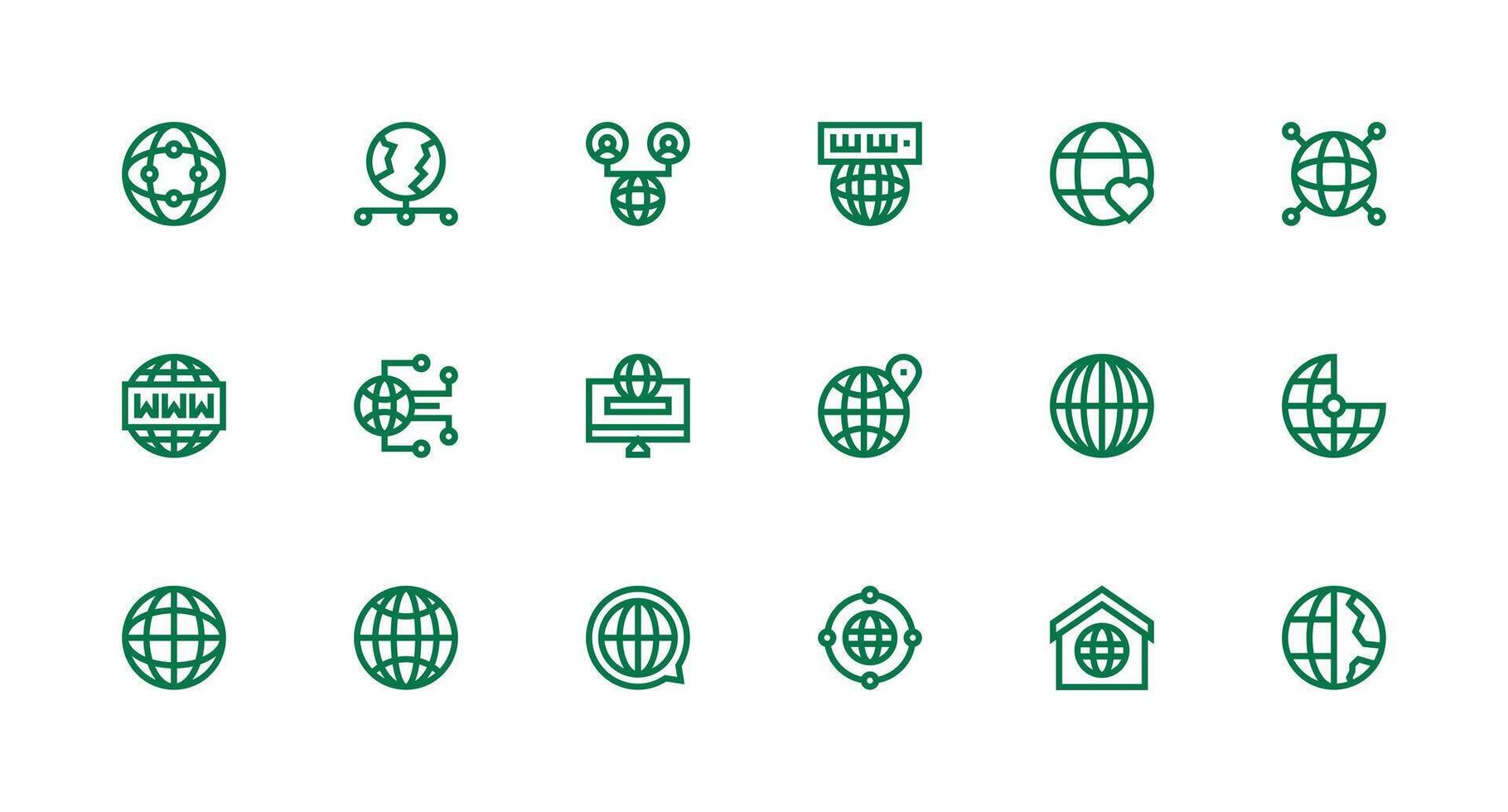 Vector icons of internet symbols and themes