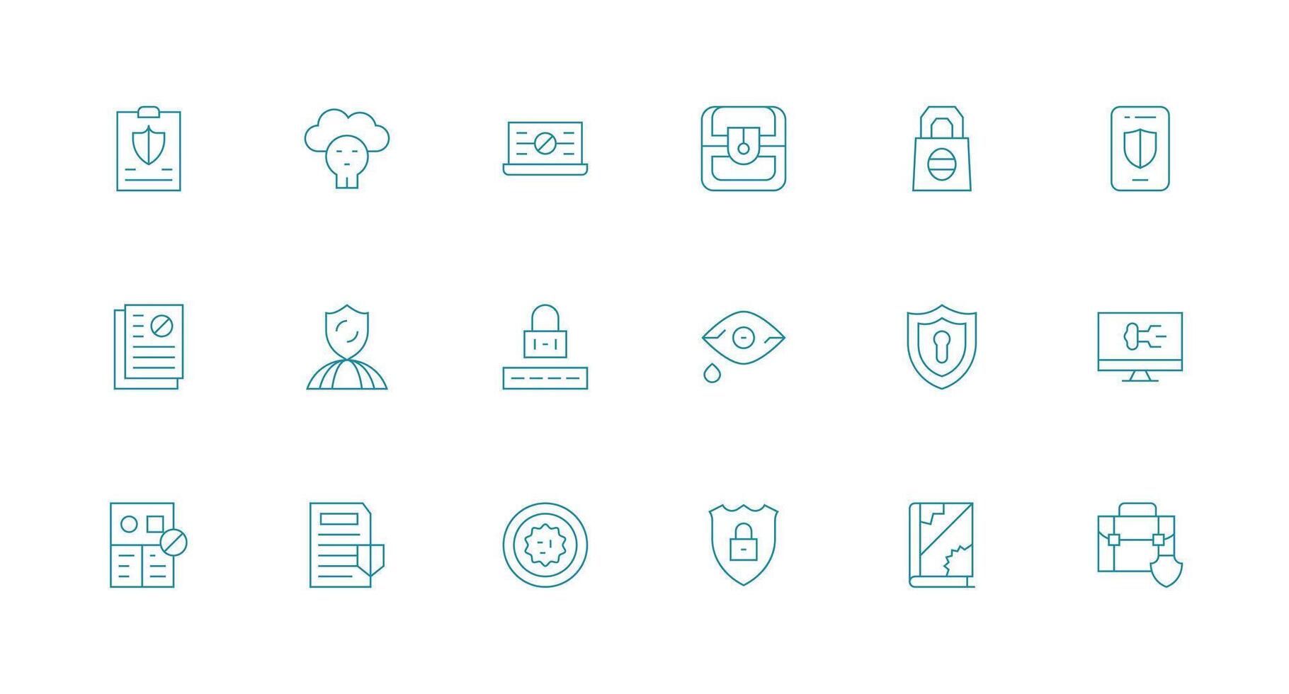 Minimalist security icons collection vector