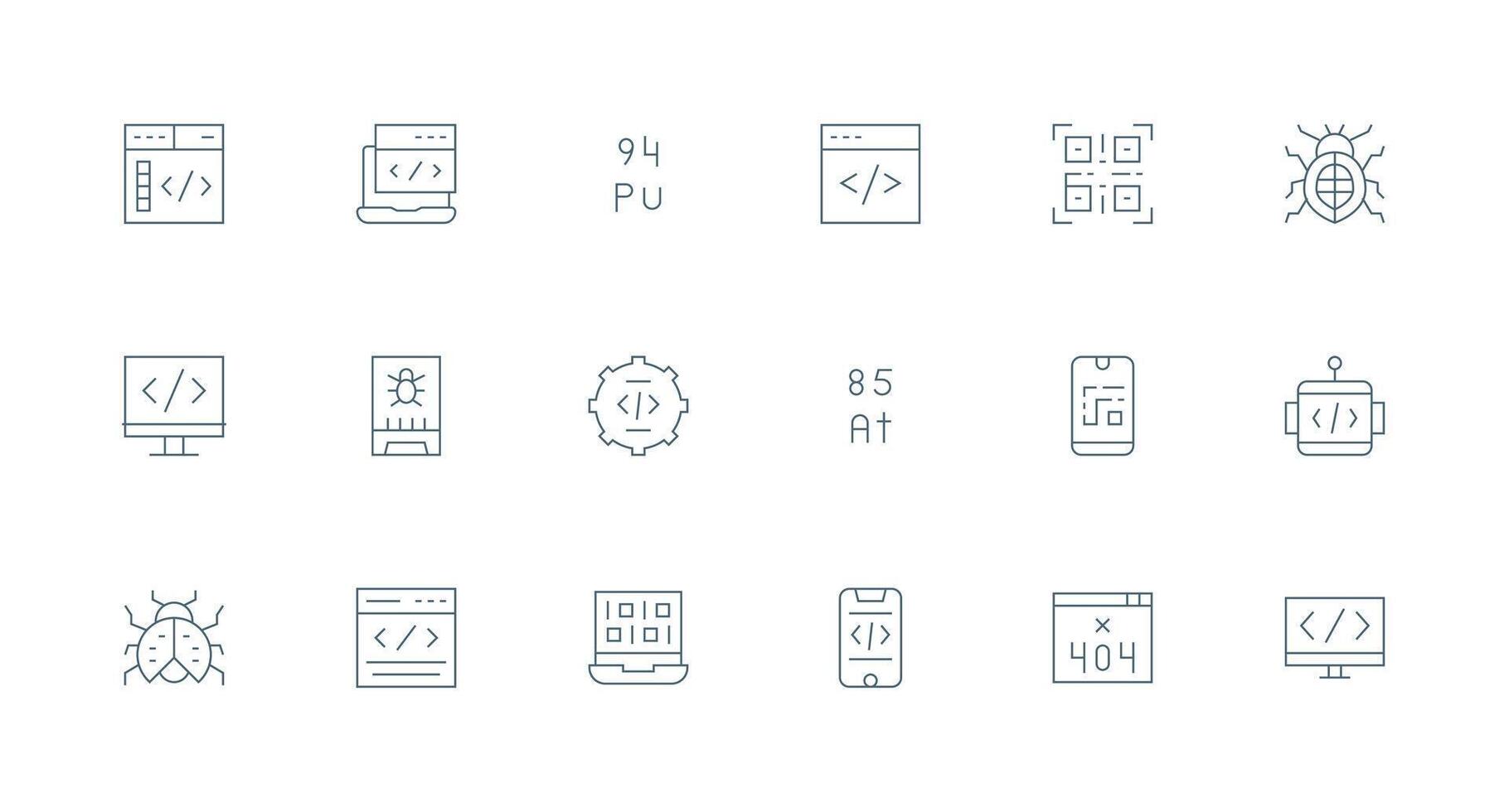 Web development icons for designers vector