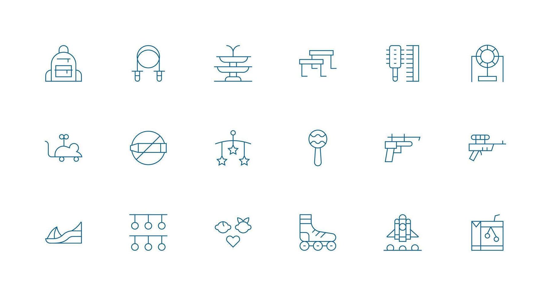 Minimal Line Icons from Children Set with 18 Vectors Flexible Icon System for Web Interfaces