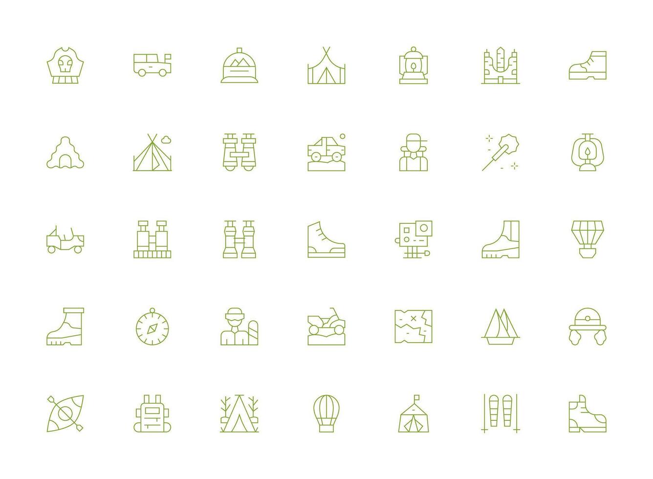Light Line Style Adventure Icons with 35 Vectors Digital Product Icons for Fast Delivery