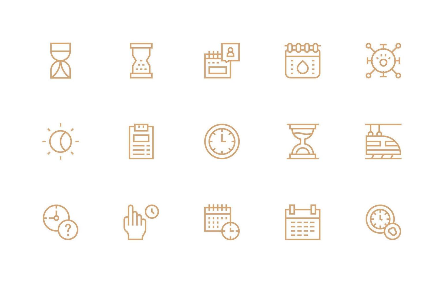 Schedule featuring 15 Icons in Regular Line Design Essential Icon Collection vector
