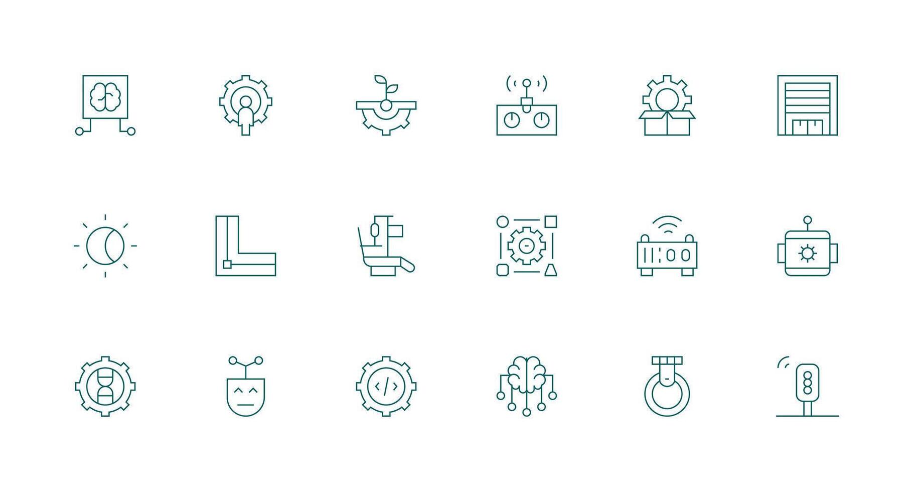 18 Minimal Line Designs for Automation Icons Multi-Purpose Icon Set vector