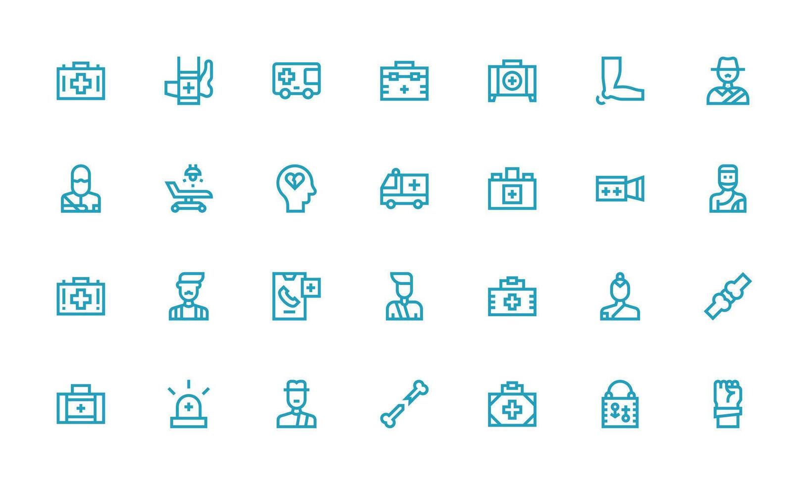 Trauma Set with 28 Bold Line Icons Reliable Icons for All Interfaces vector