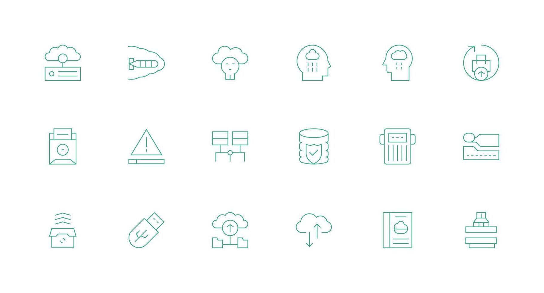 Icons of technology and security concepts vector