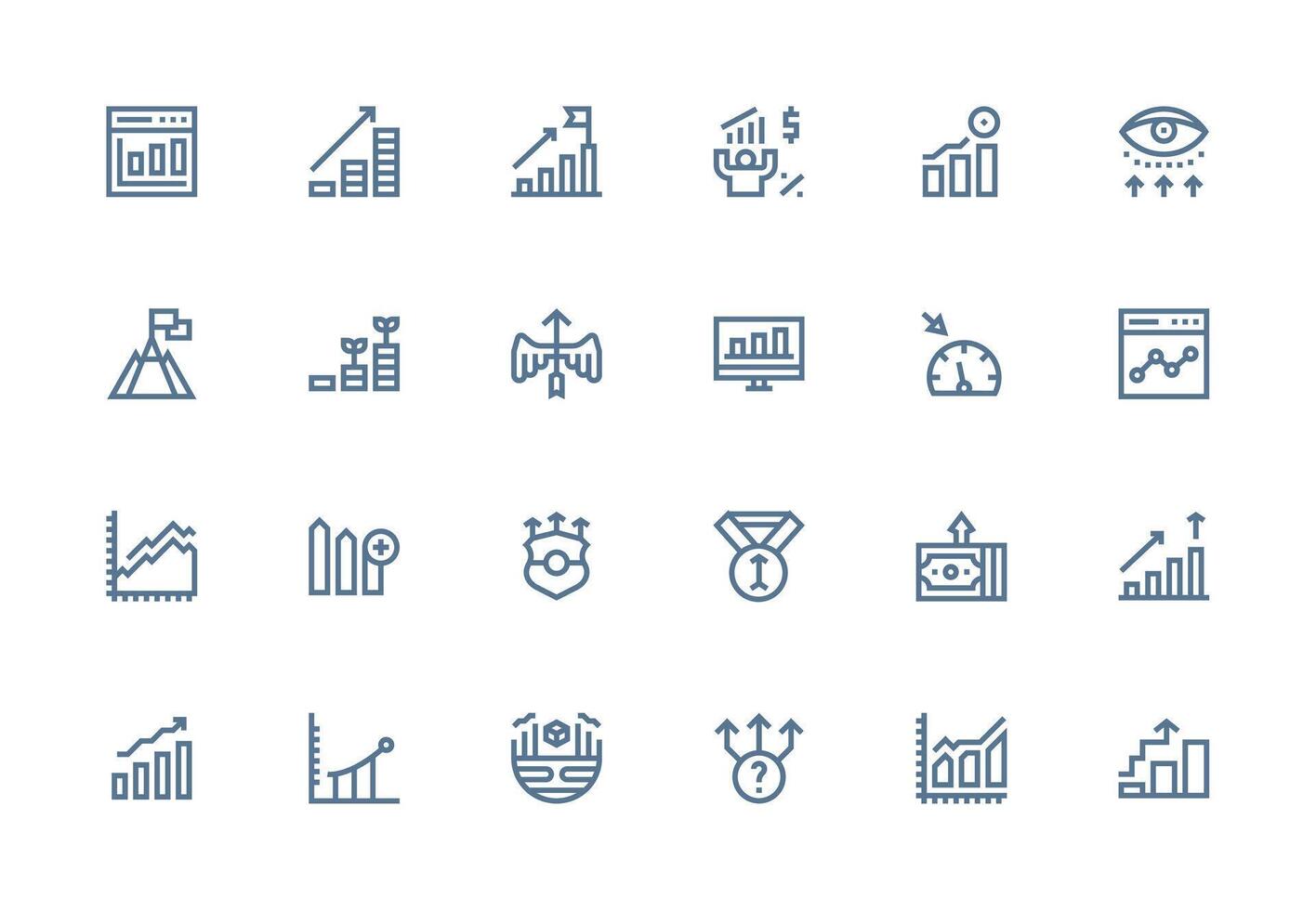 Icons representing growth and analytics vector