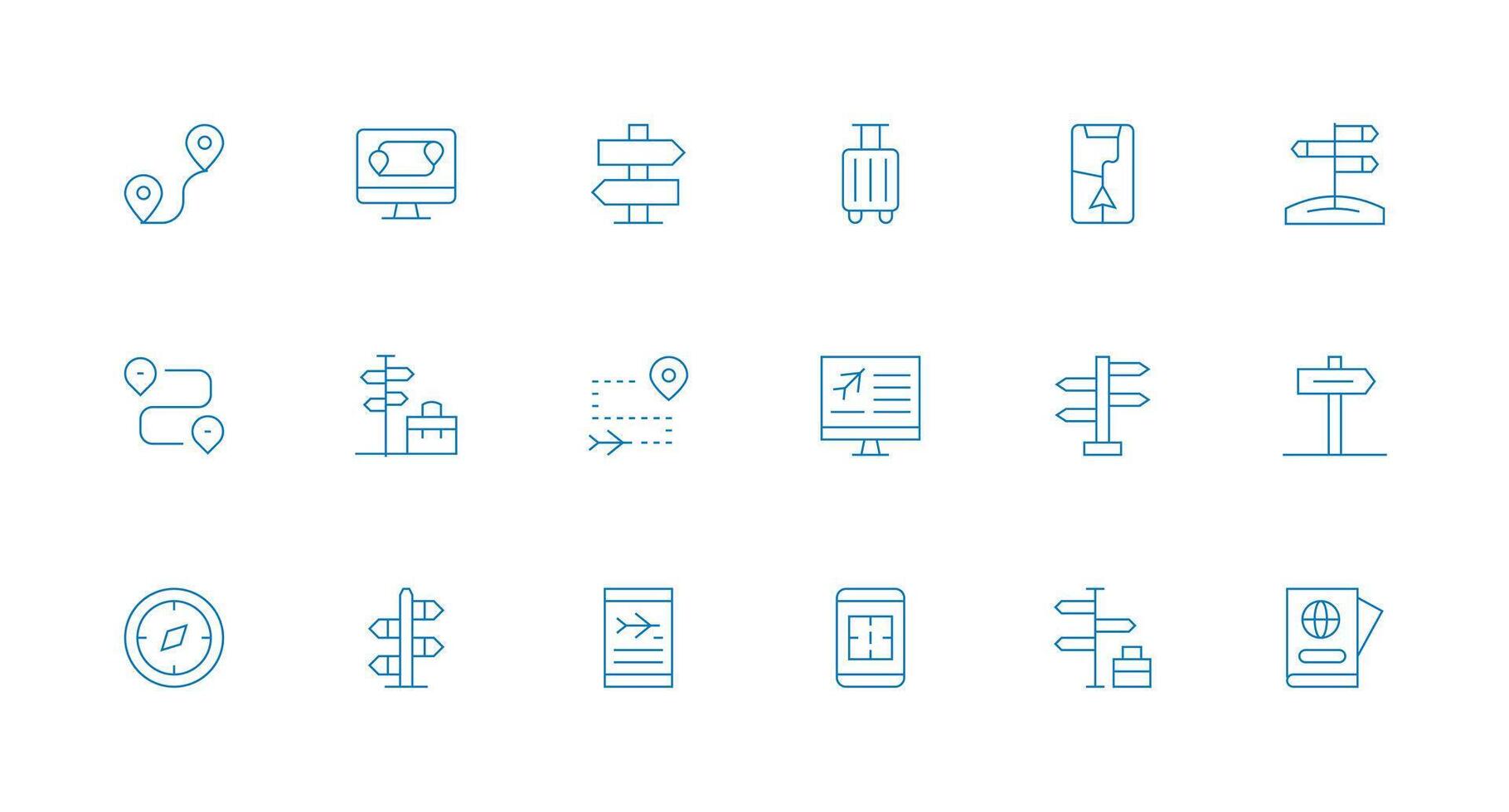 collection of navigation icons for design vector