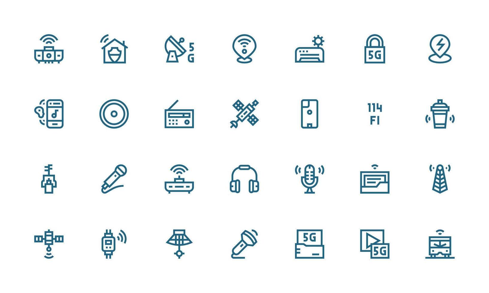Icons for 5G technology and communication vector