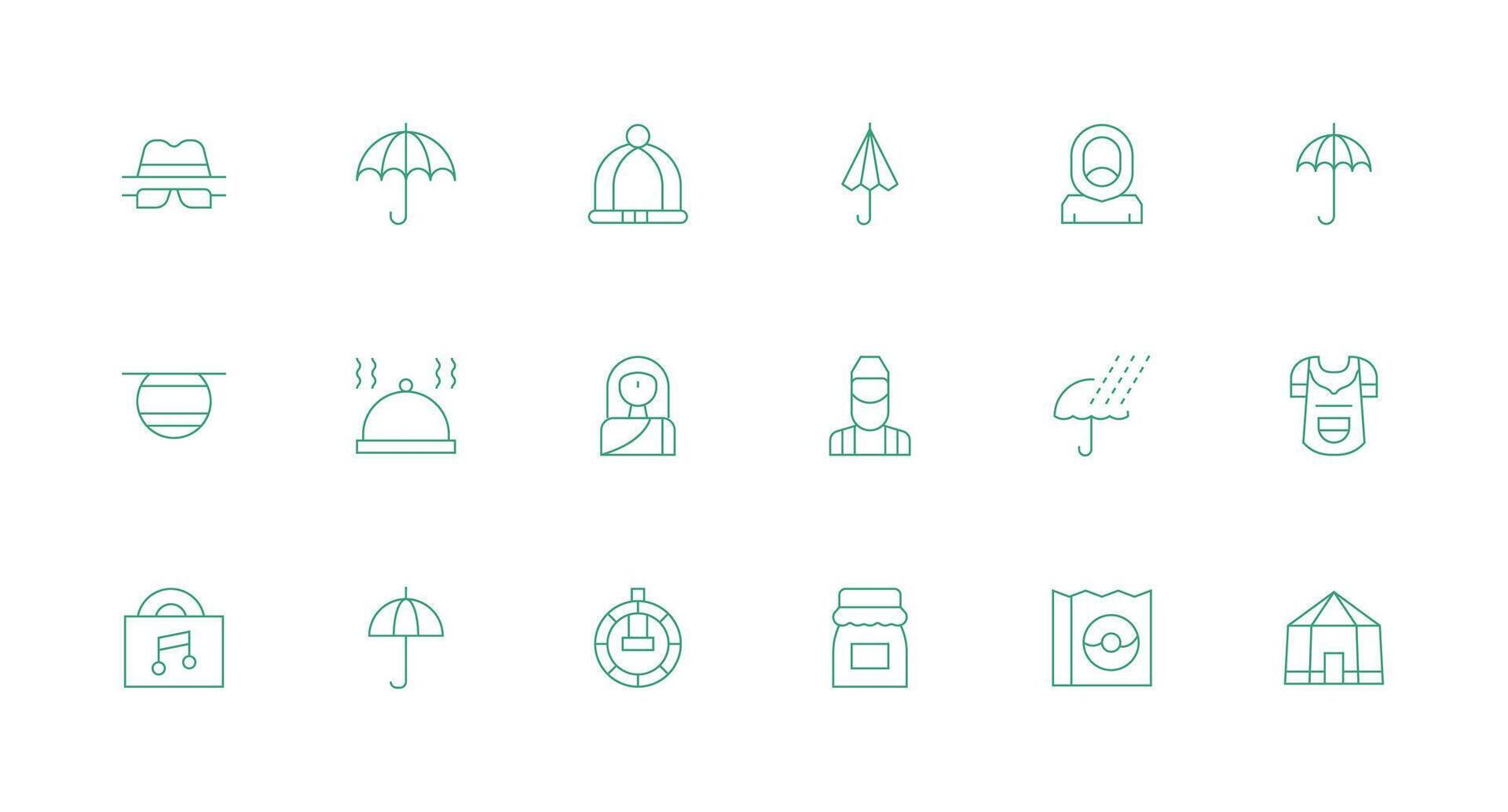 18 Icons for Cover in Minimal Line Format Simple Icons for Interface and Wireframes vector