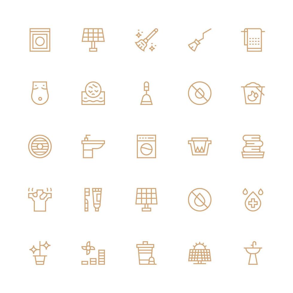 Clean Icon Set with 25 Medium Stroke Outline Graphics Neatly Designed Icons for Web Platforms vector