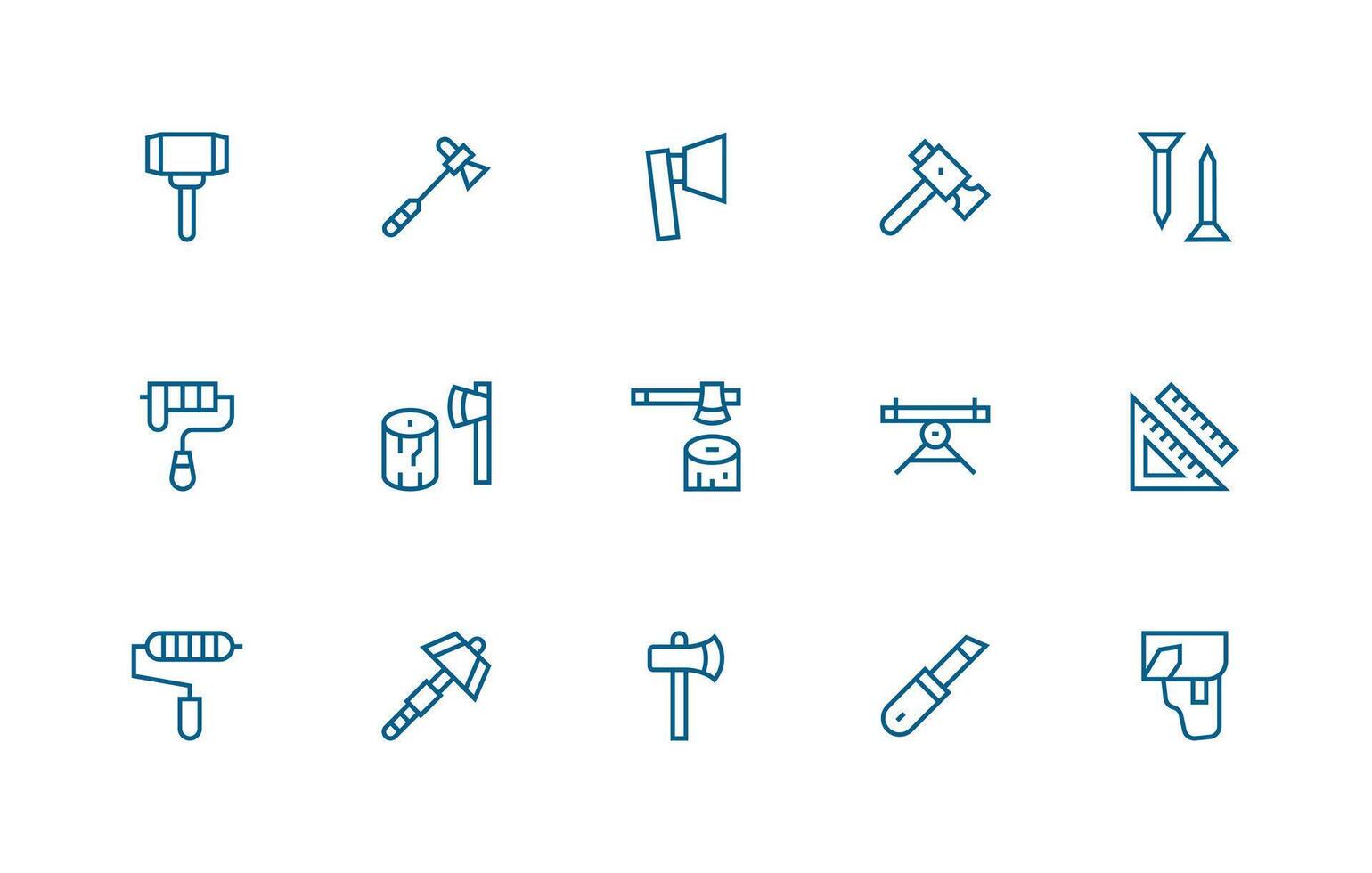 Regular Line Icons from Carpenter Set with 15 Vectors Balanced Icon Set for Functional Design