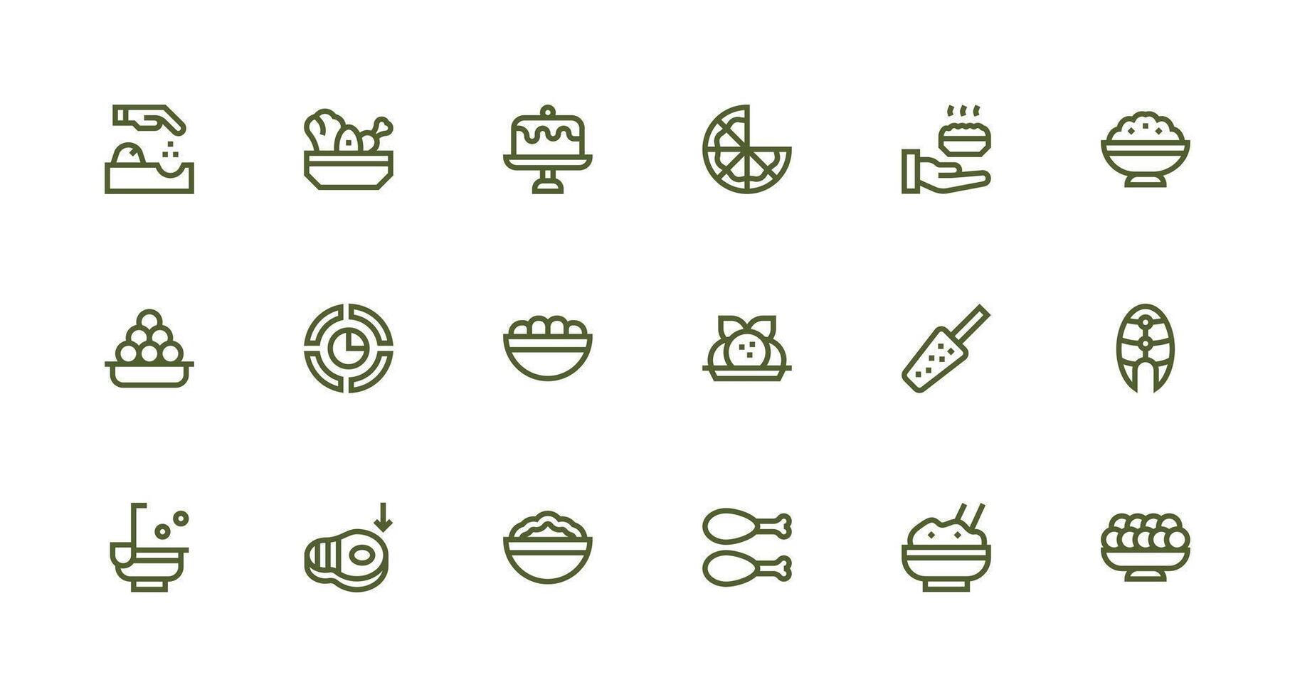 18 Strong Stroke Line Vectors for Portion Theme Clean Icon Collection for Web Use