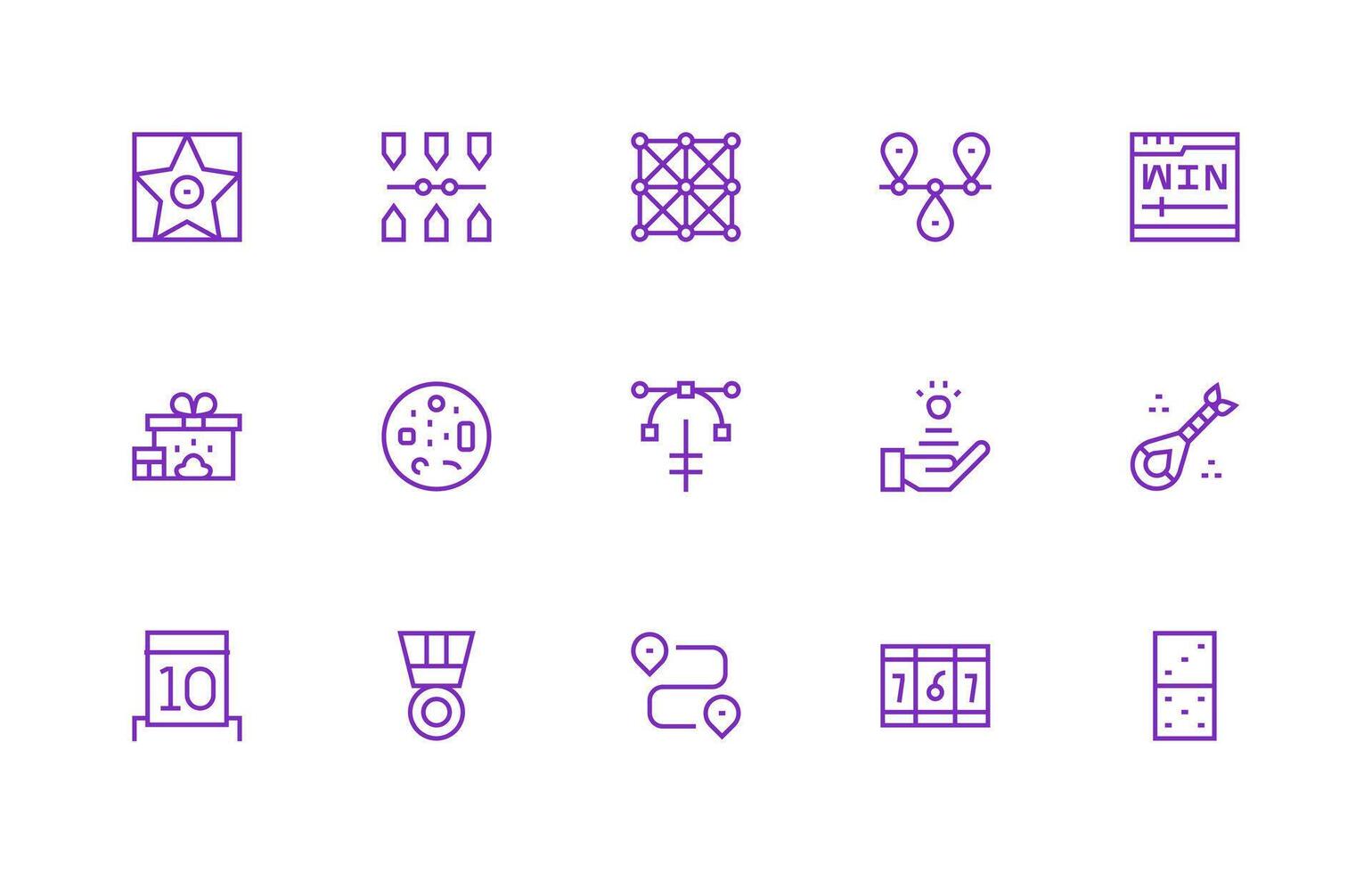Regular Line Icons from Points Set with 15 Vectors Interface Icons for Daily Use