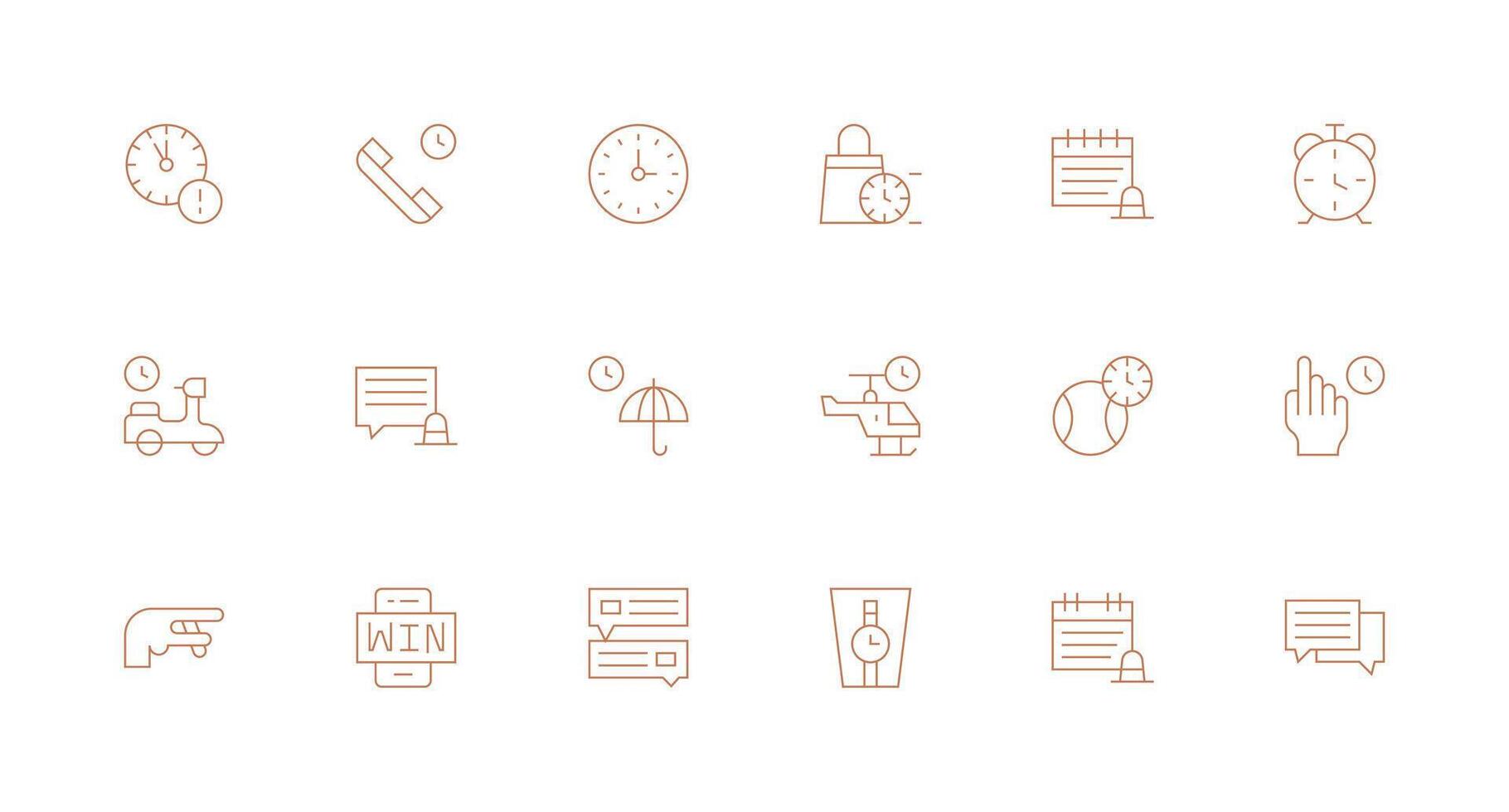 Prompt featuring 18 Icons in Minimal Line Design Complete Icon Set for Mobile Apps vector