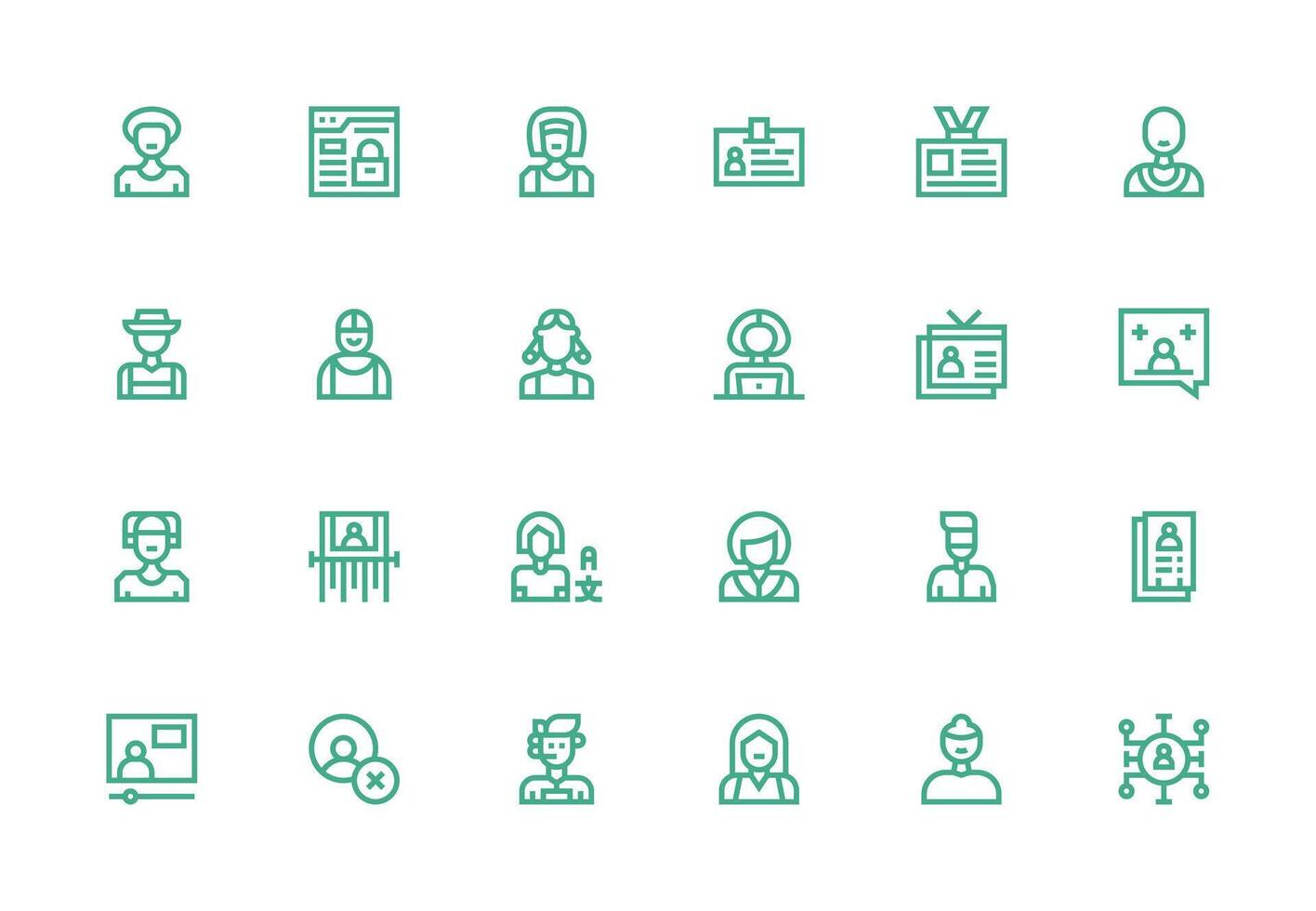 Member Icon Set with 24 Thick Line Line Graphics Minimal Icon Set for Interface Projects vector