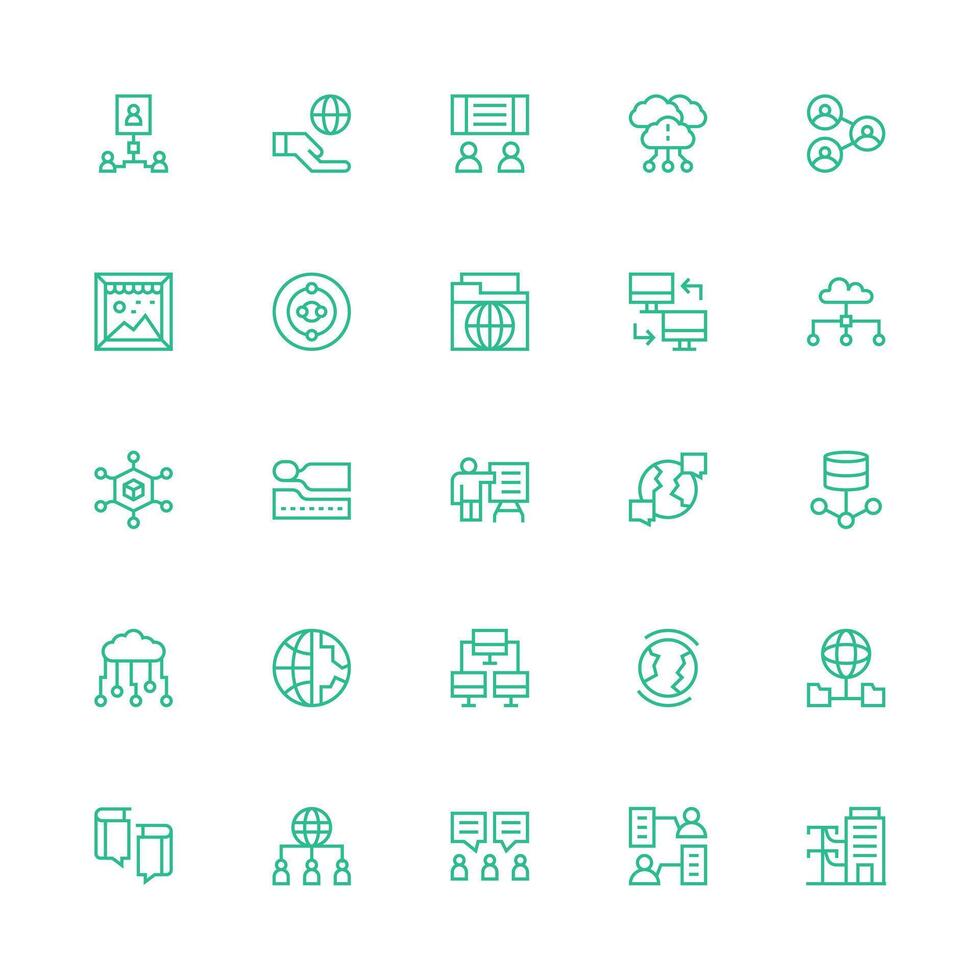 Medium Stroke Outline Icons from Sharing Set with 25 Vectors Digital Icon Collection