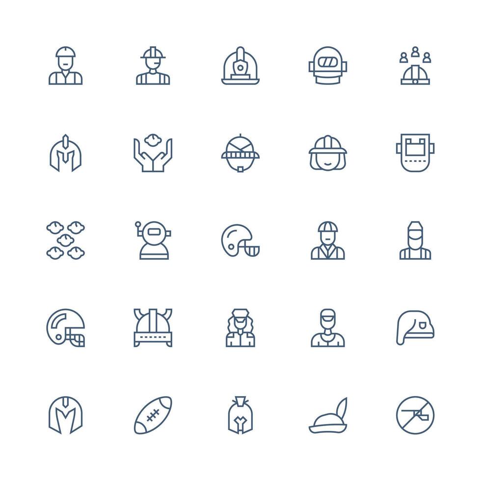 Icons representing various professions and activities vector