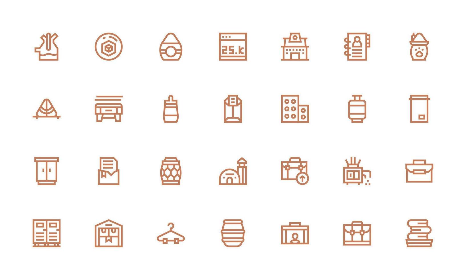 Collection of minimalist design icons vector