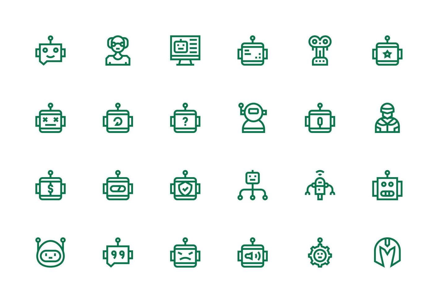 Robot icons collection for design use vector