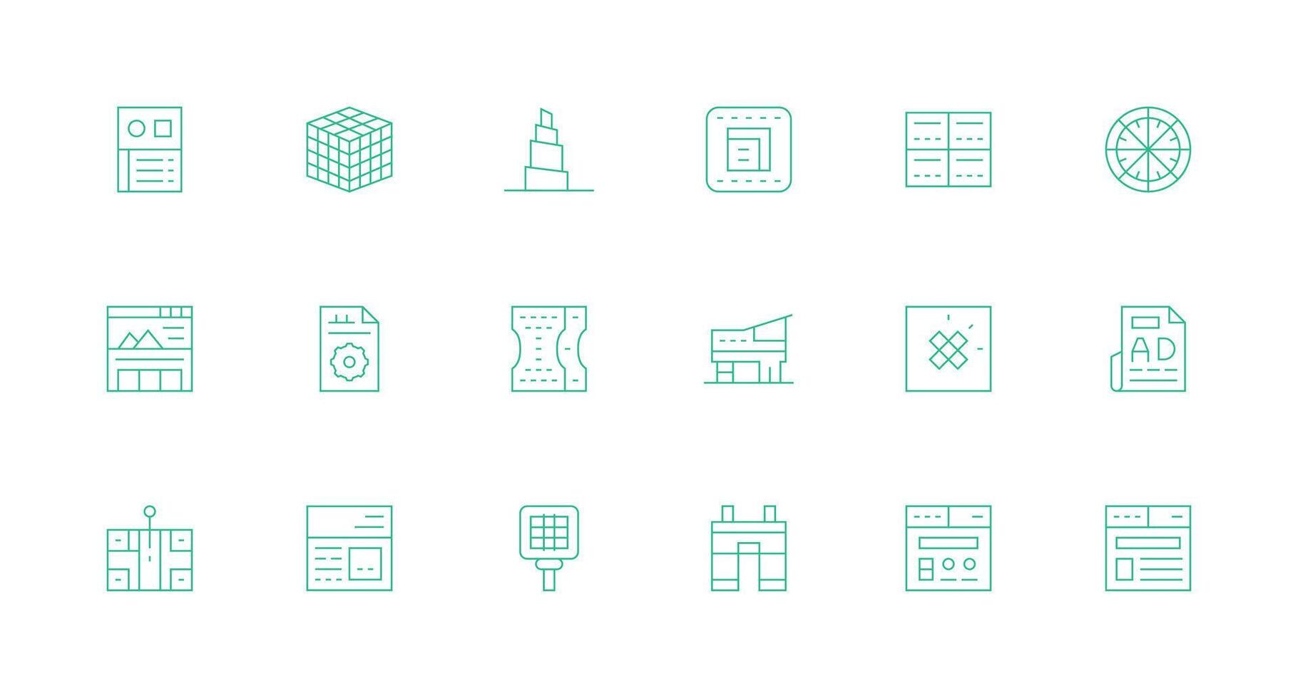 Minimal design icons for projects vector