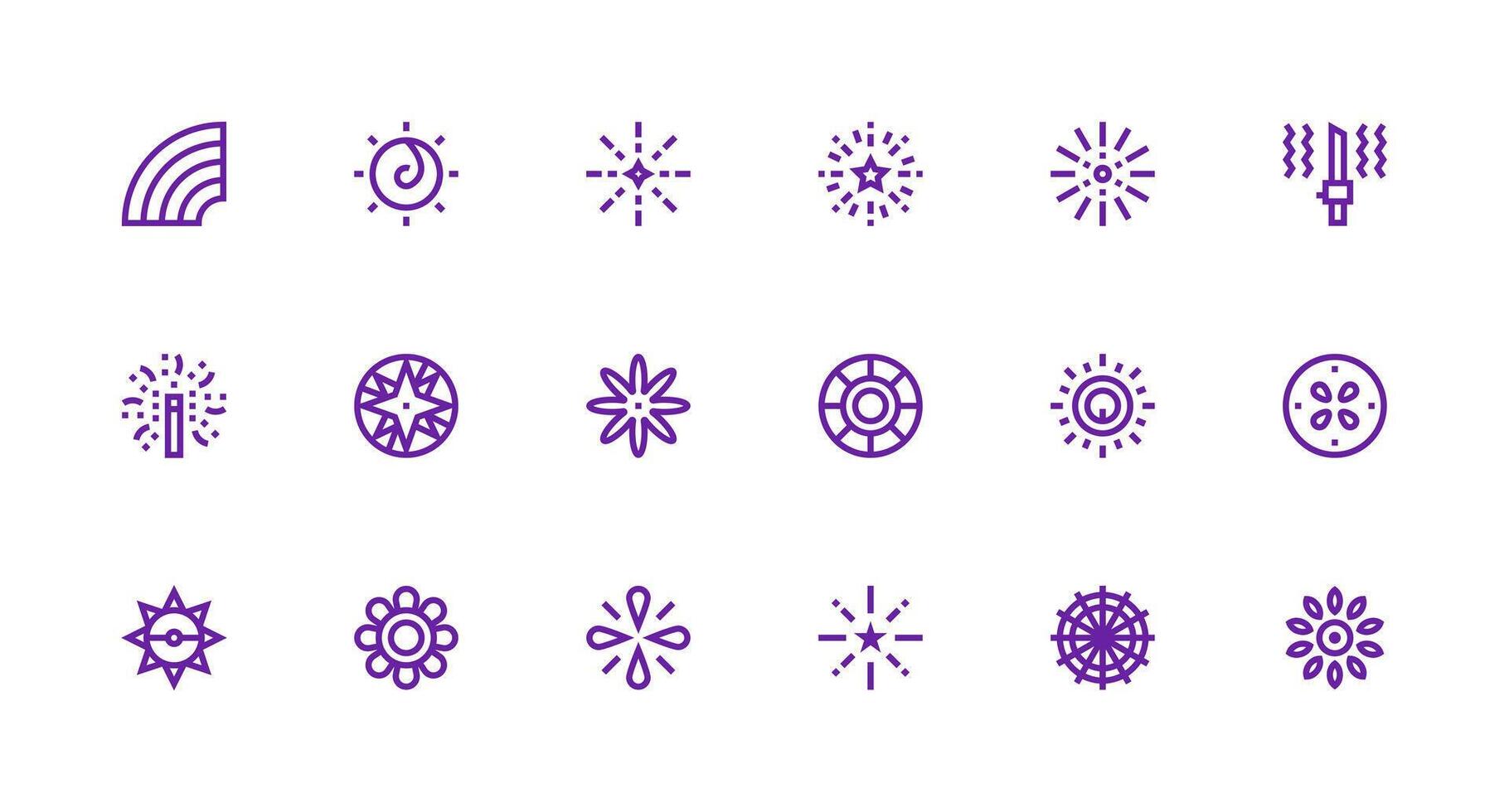 18 Strong Stroke Line Style Icons from Radiating Collection UI and UX Focused Icon Collection vector