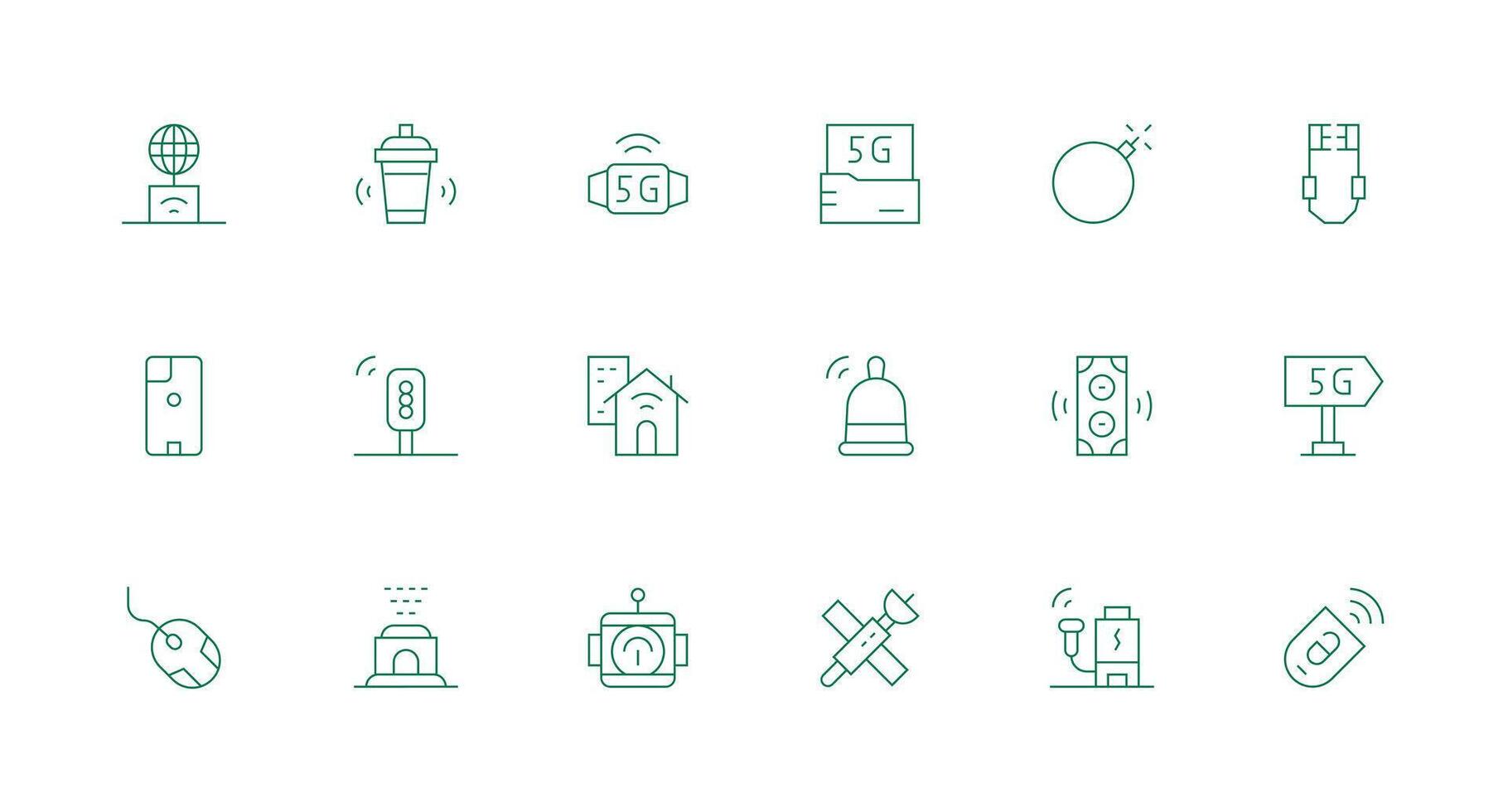 Wireless featuring 18 Icons in Minimal Line Design Interface Icons for Daily Use vector