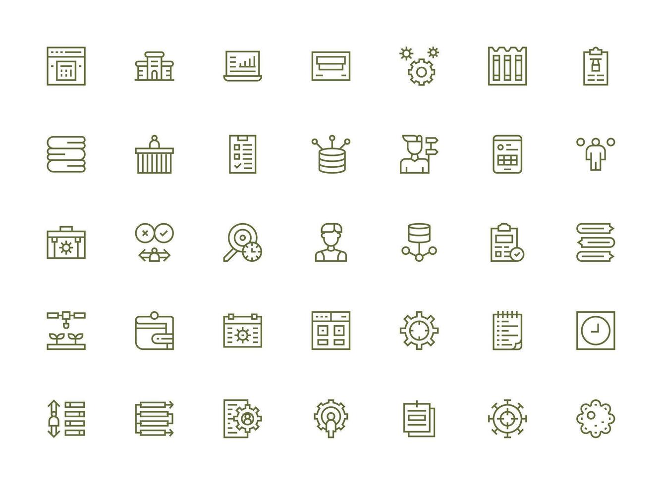 Regular Clean Line Icons from Management Set with 35 Vectors Dashboard Icon Series