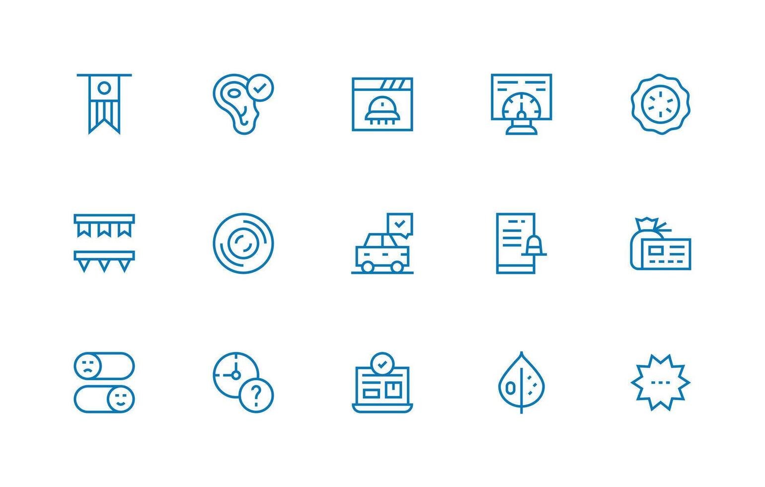 Regular Line Icons from Status Set with 15 Vectors App Icon Pack