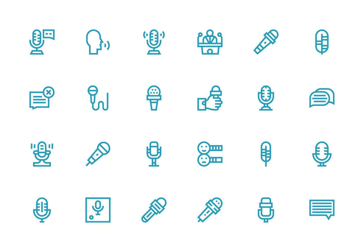 Commentary Set with 24 Thick Line Line Icons Neatly Designed Icons for Web Platforms vector
