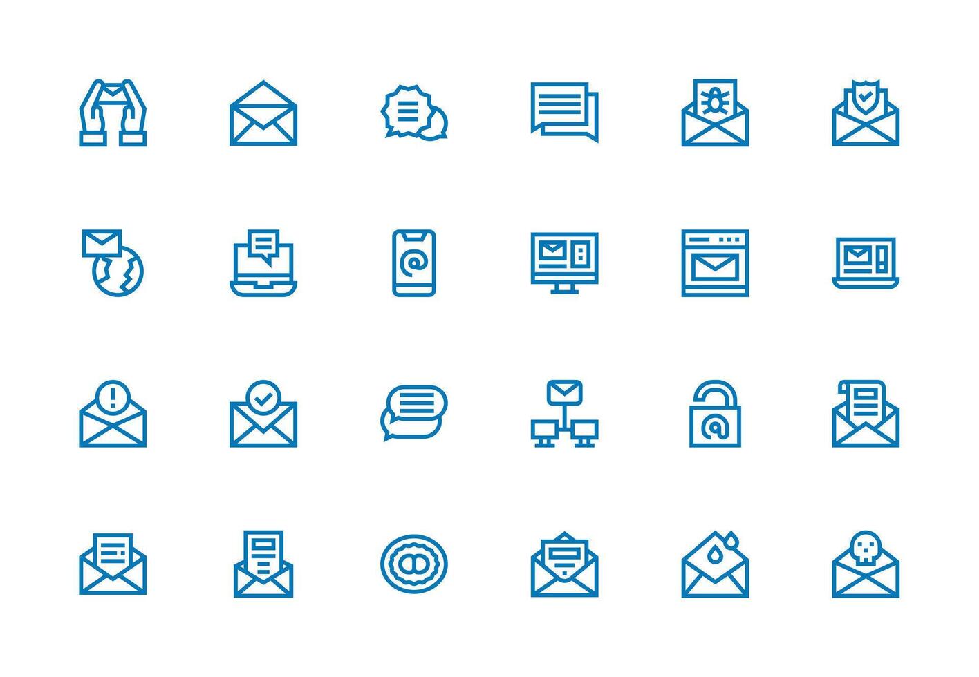Inbox including 24 Thick Line Line Illustrations Essential Icons for Rapid UI Building vector