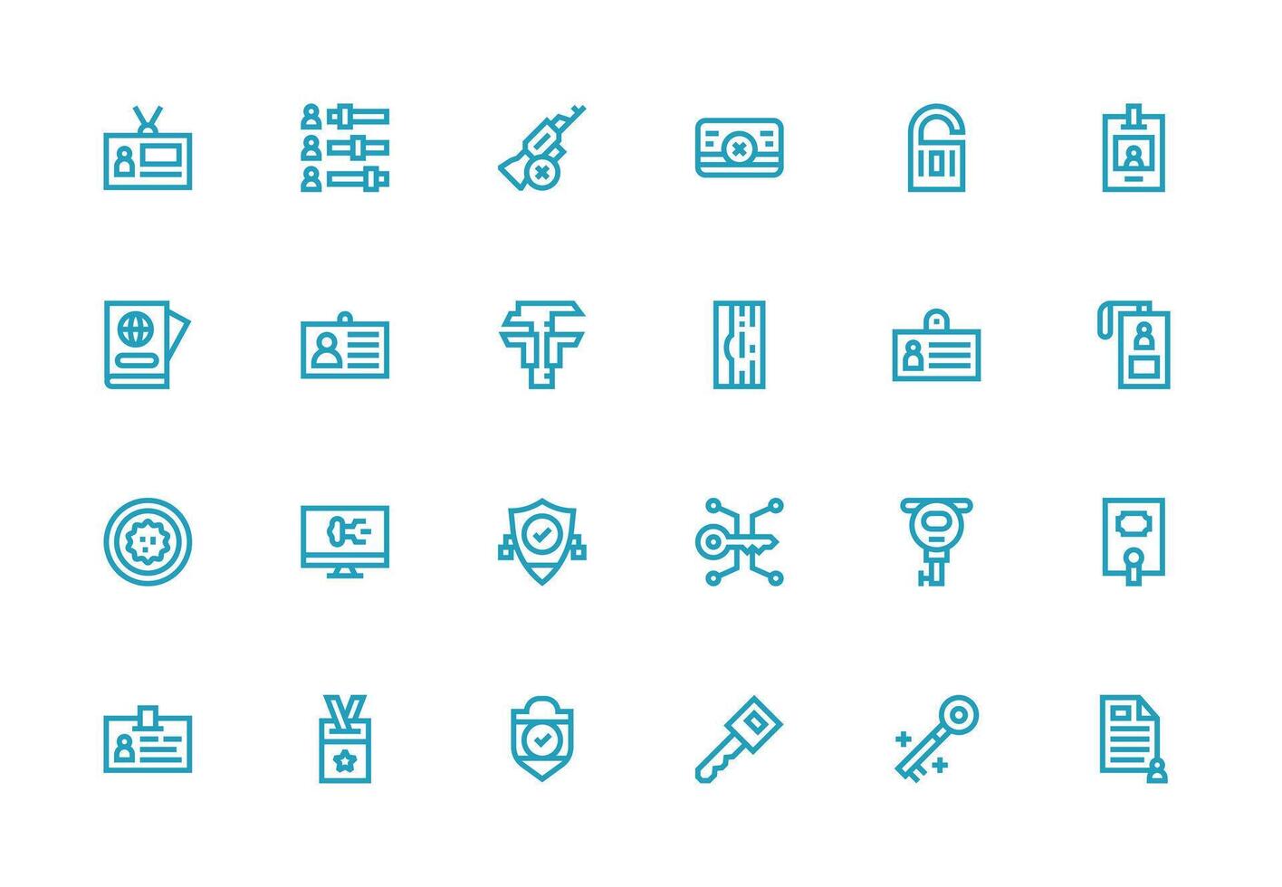 Security and identity icons collection vector