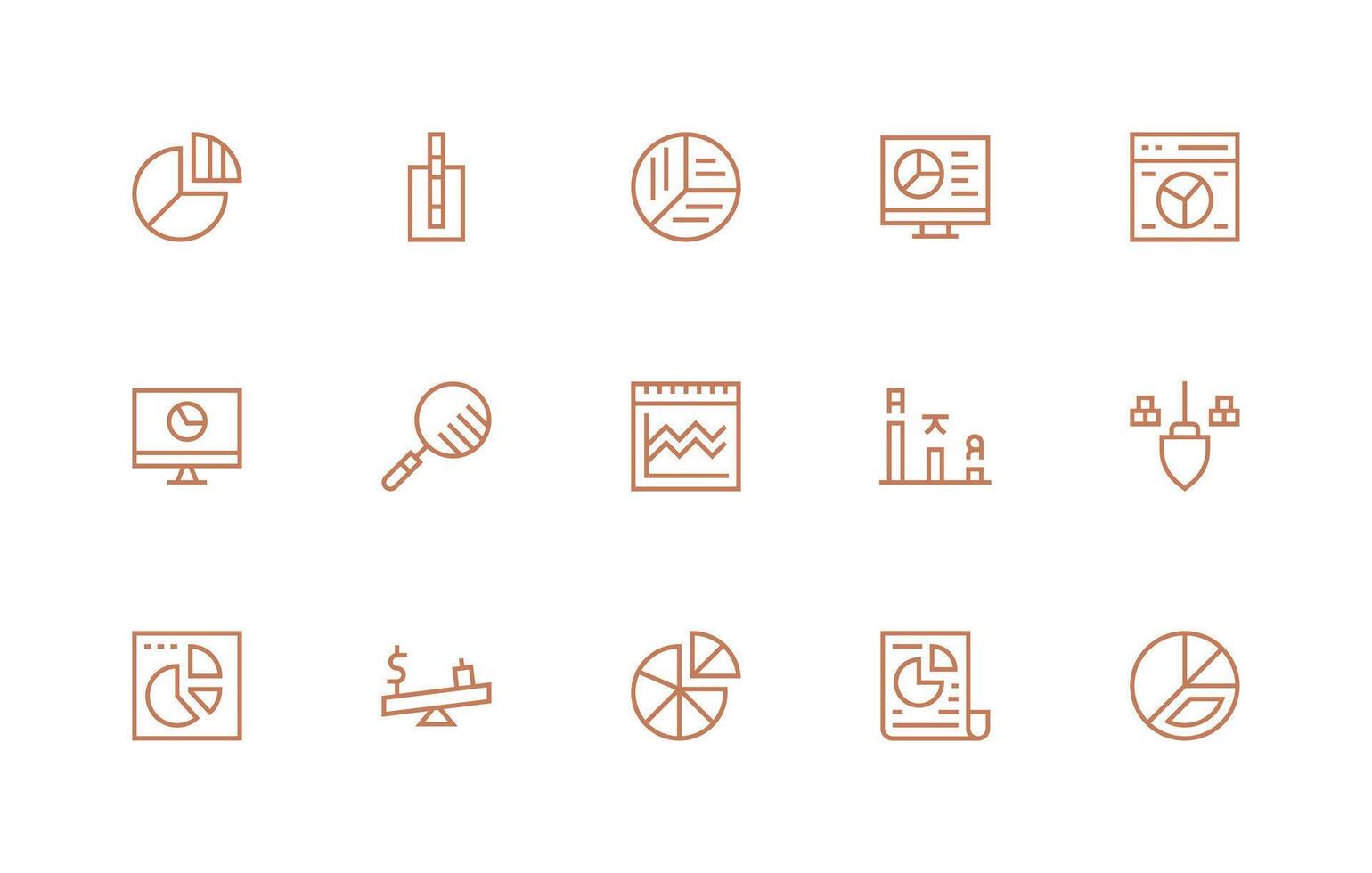 Data analytics icons collection vector