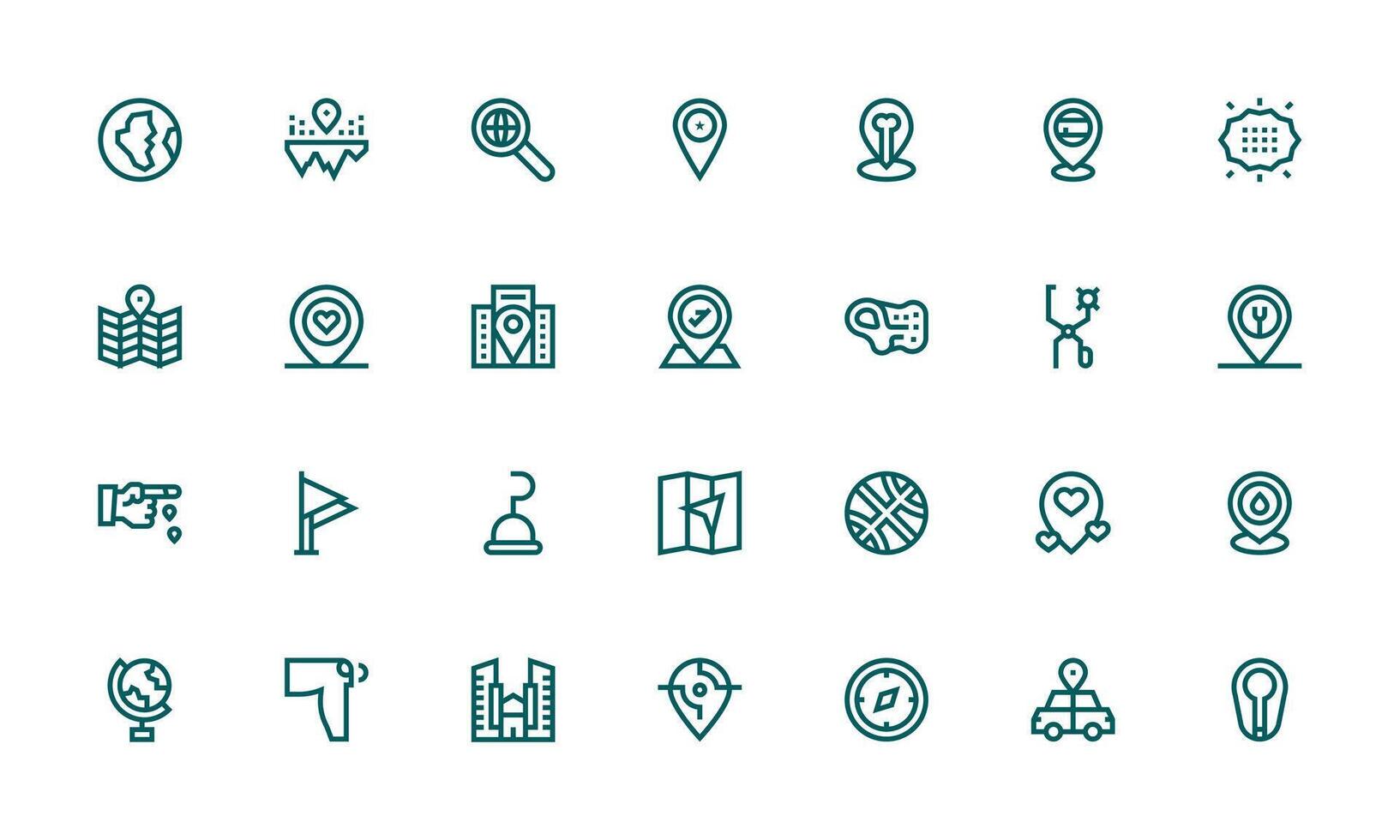 Icons representing navigation and mapping vector