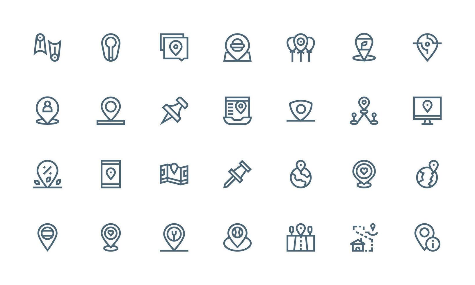 Icons for mapping and navigation vector