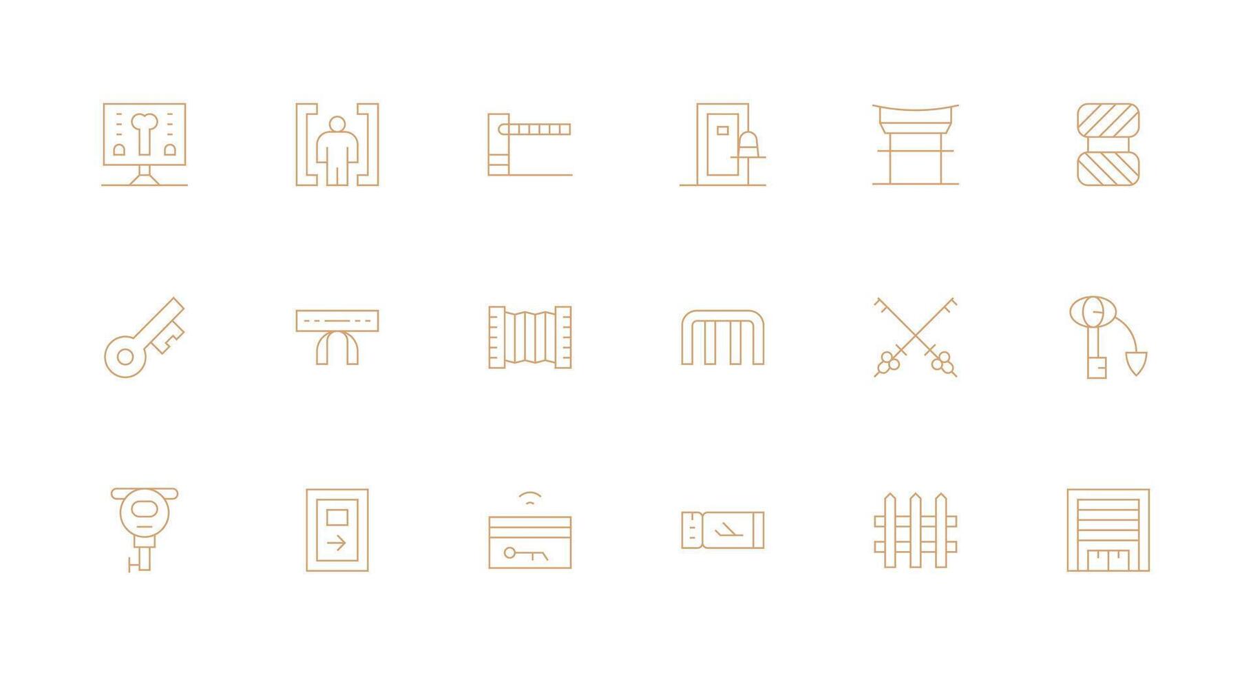 Set of security-related icons for design vector